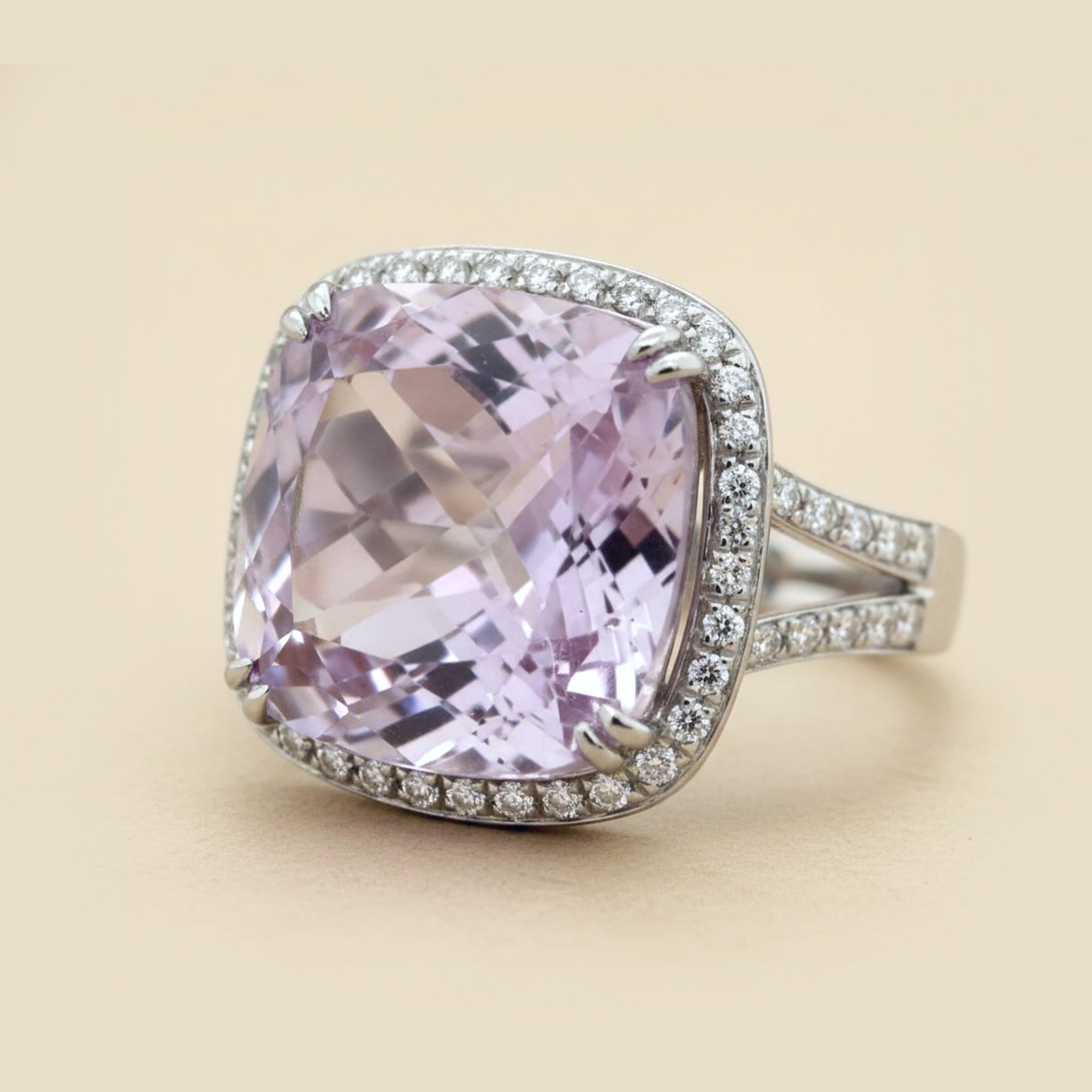 White Gold Morganite & Diamond Cocktail Ring