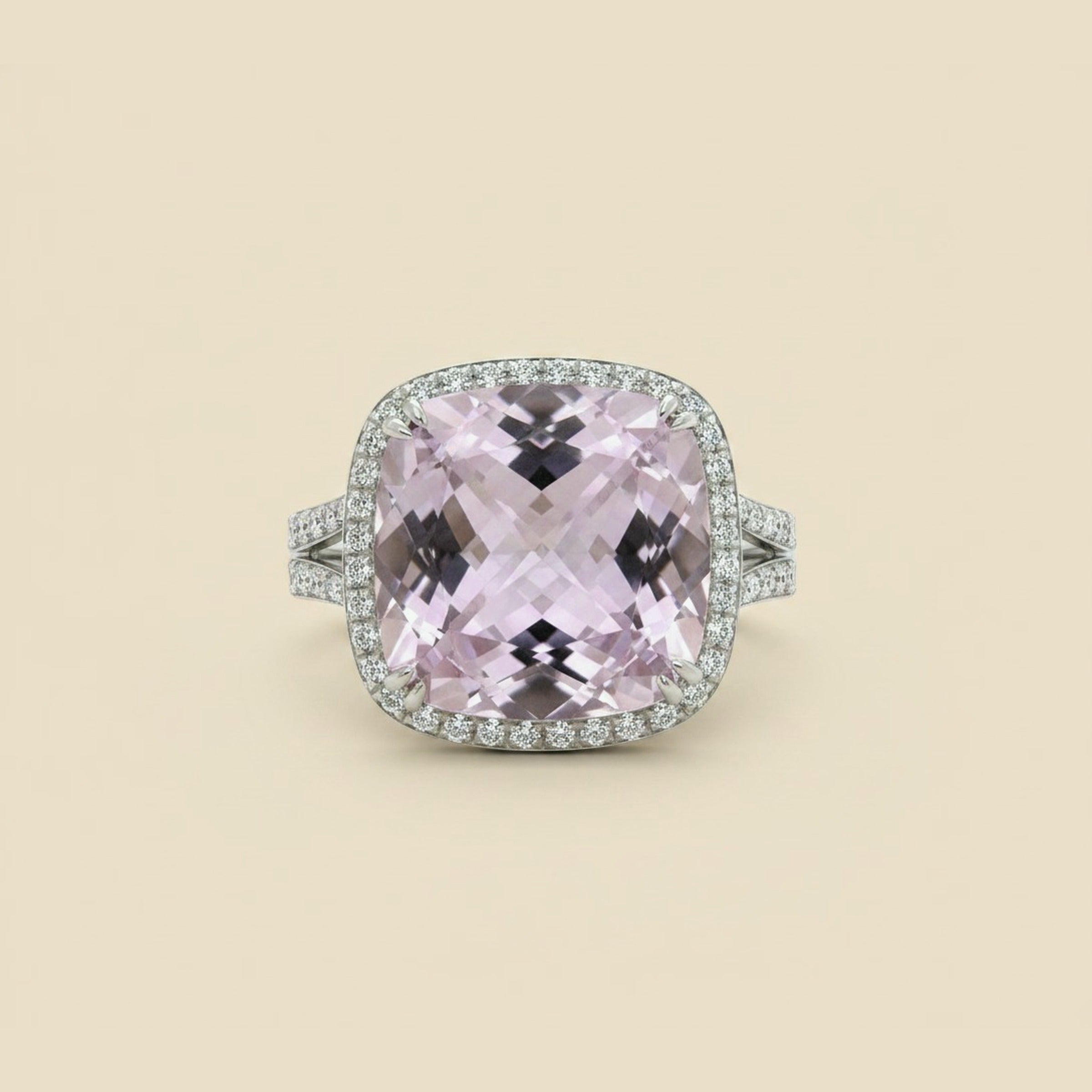 White Gold Morganite & Diamond Cocktail Ring
