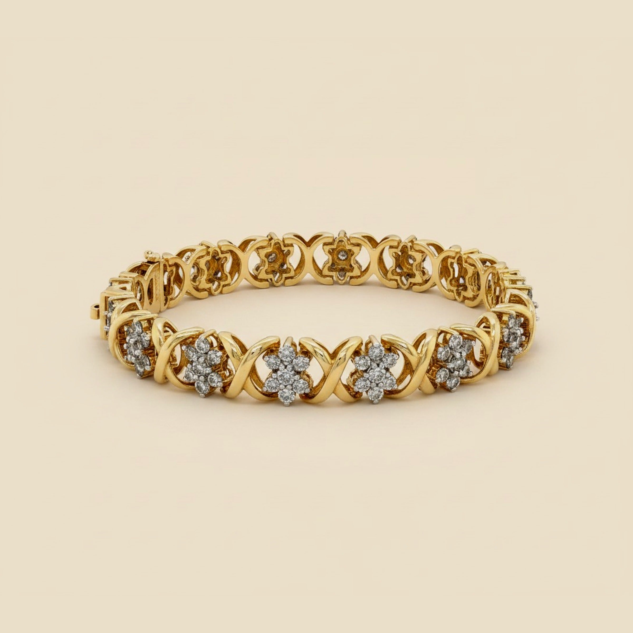 Alternating Diamond Starburst "X" Bar Link Bracelet – Empire Diamond