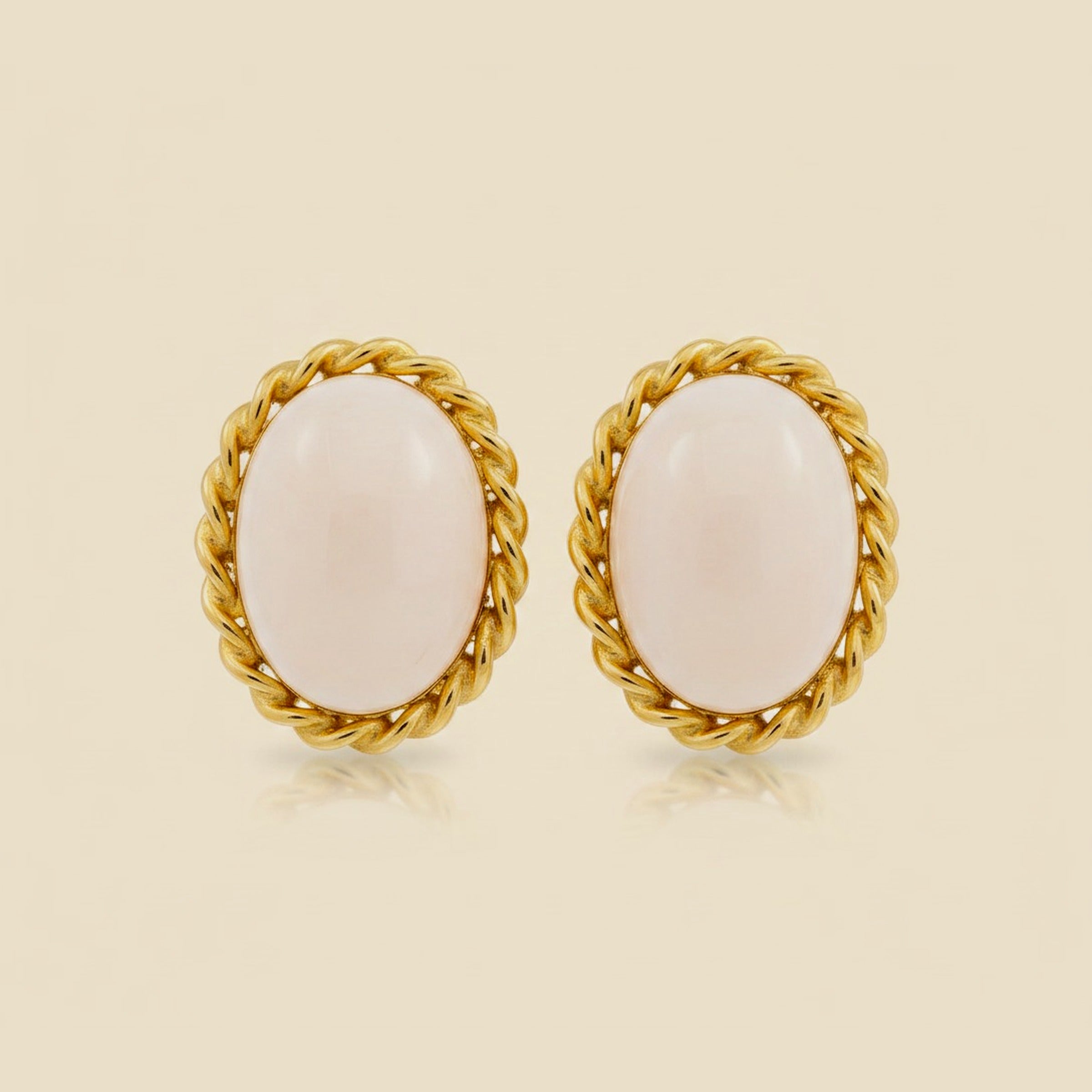 Angel Skin Coral Ear-Clips for Non Pierced Ears – Empire Diamond