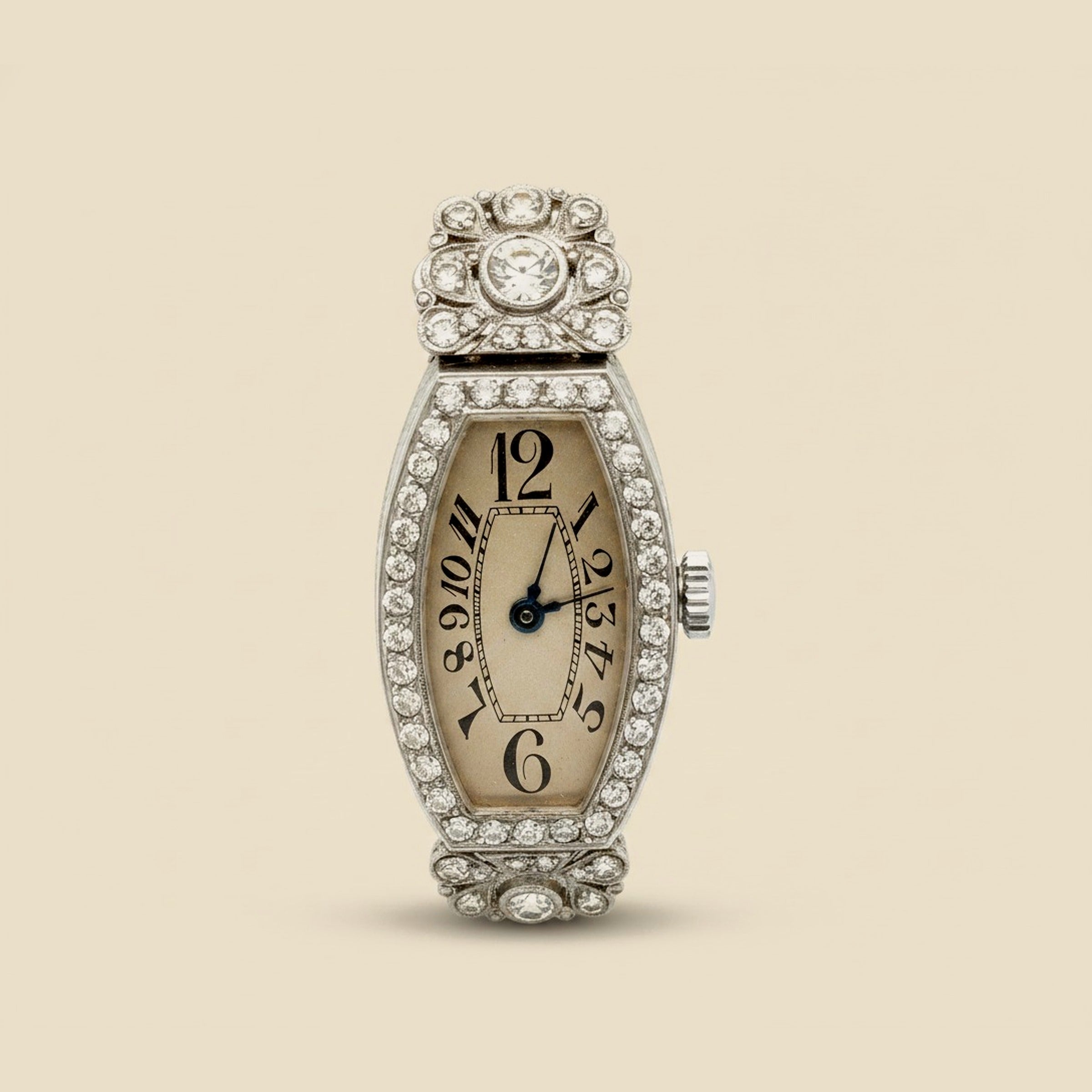 Art Deco Banner Watch Co. Swiss Platinum Diamond Wrist Watch – Empire Diamond
