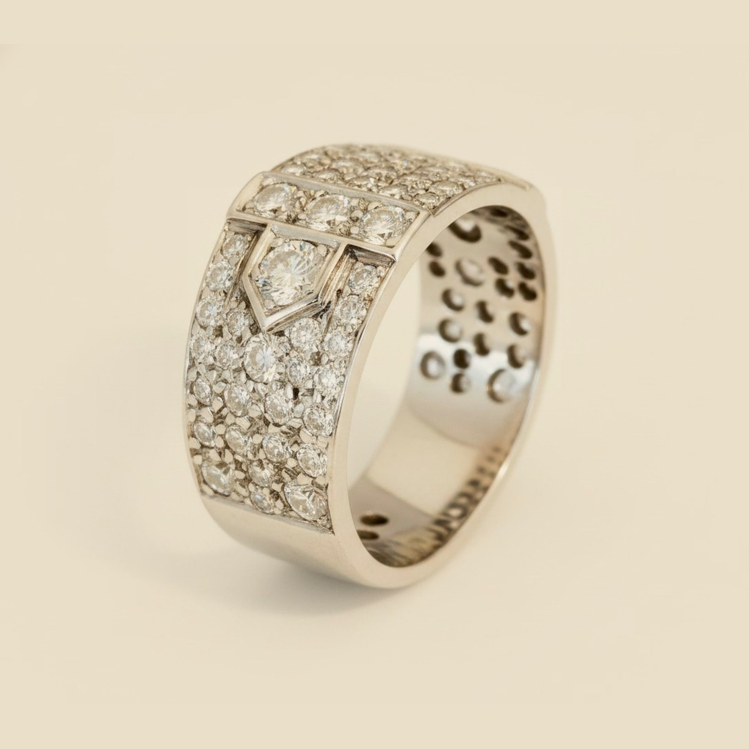 Art Deco Platinum Diamond Wedding Band