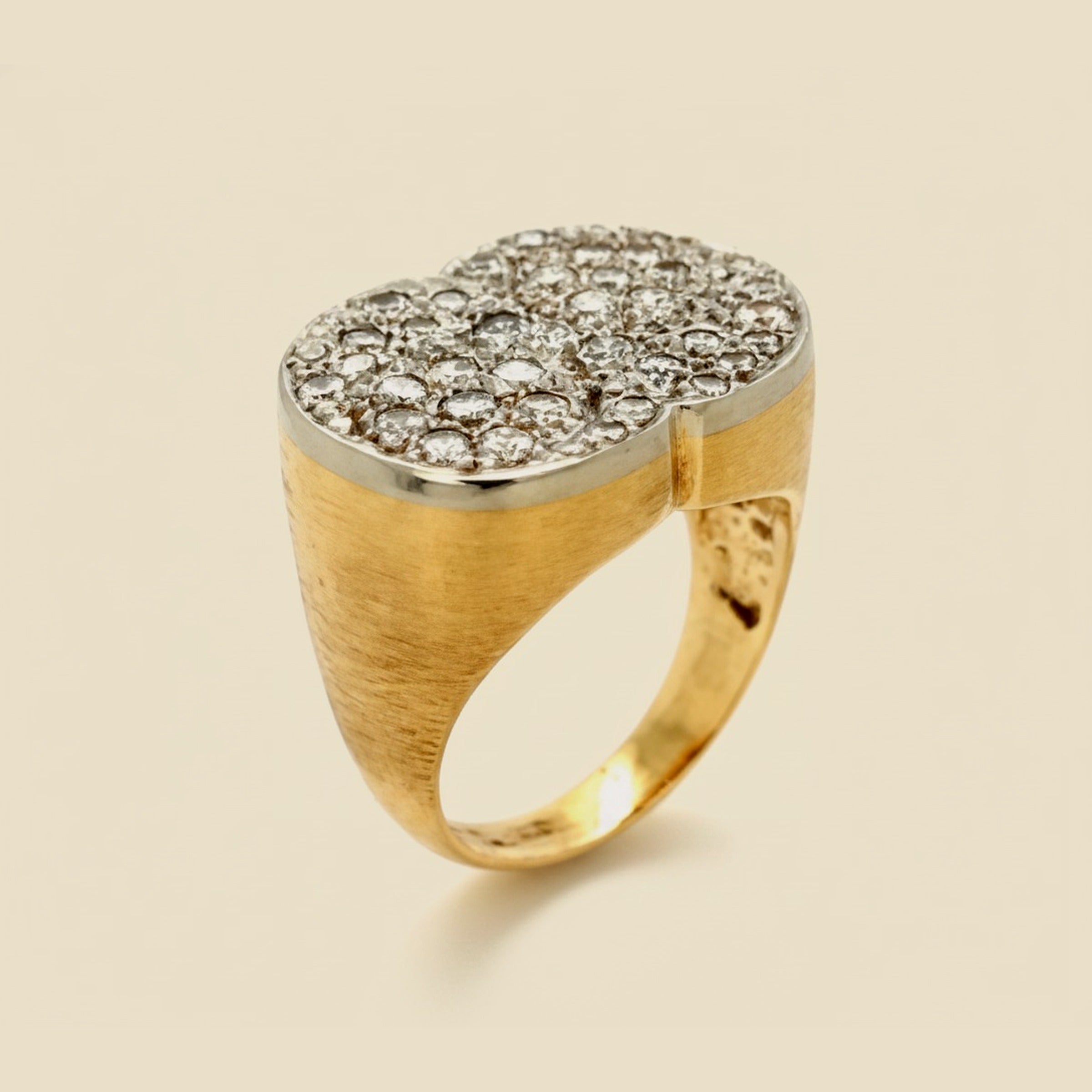 Brushed Yellow Gold Diamond Cluster Ring – Empire Diamond