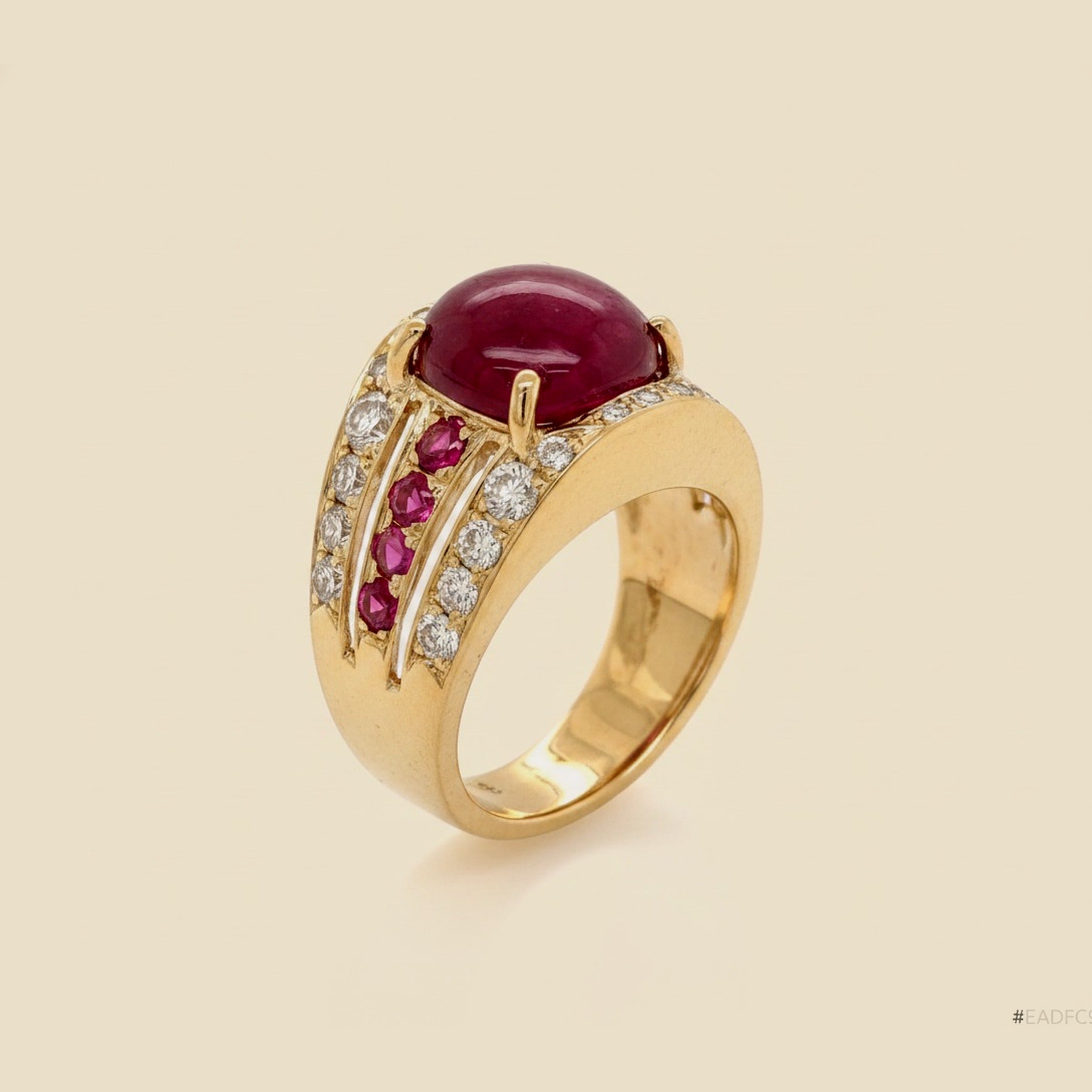 Cabochon Ruby & Diamond Cocktail Ring – Empire Diamond