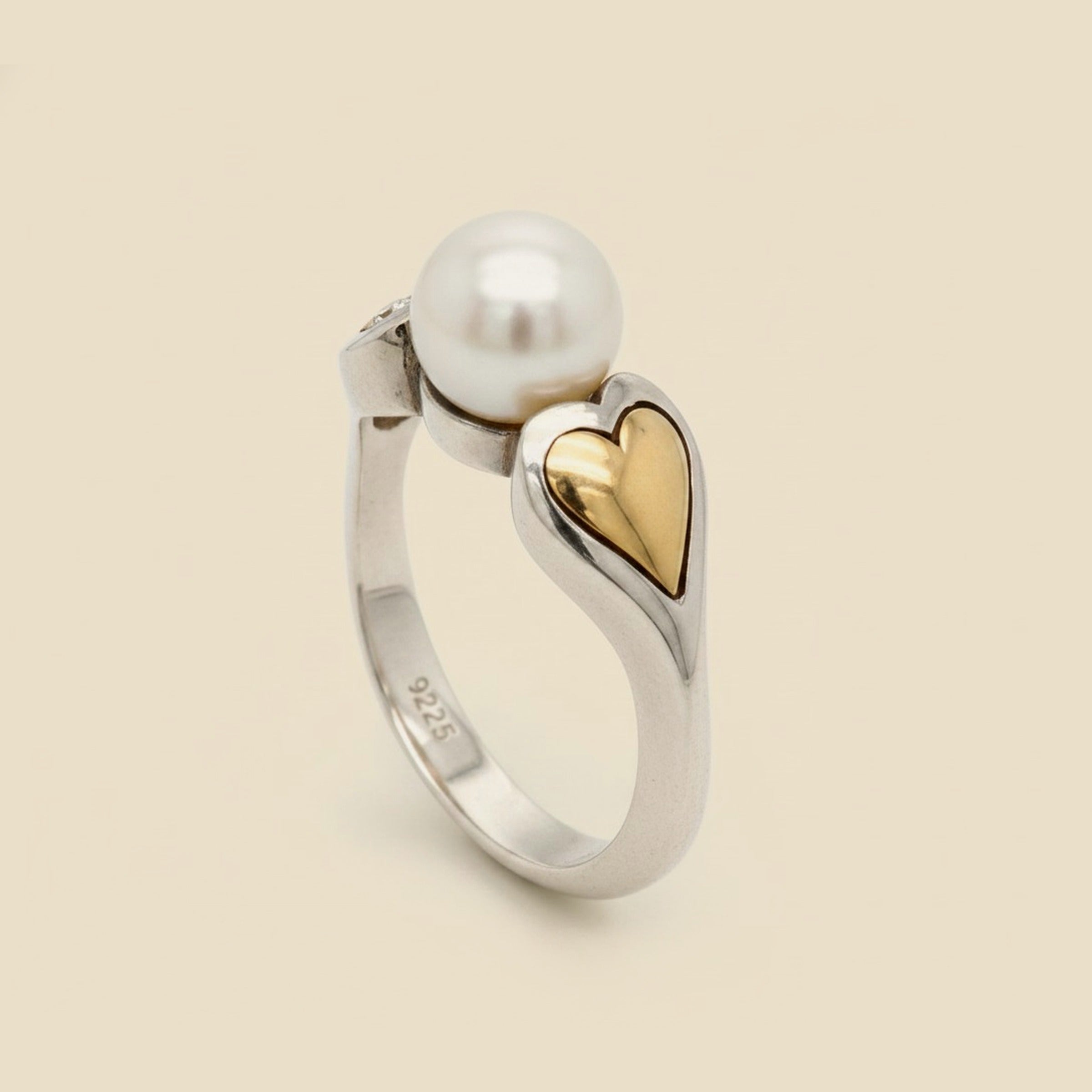Cartier Silver and Gold Pearl Ring