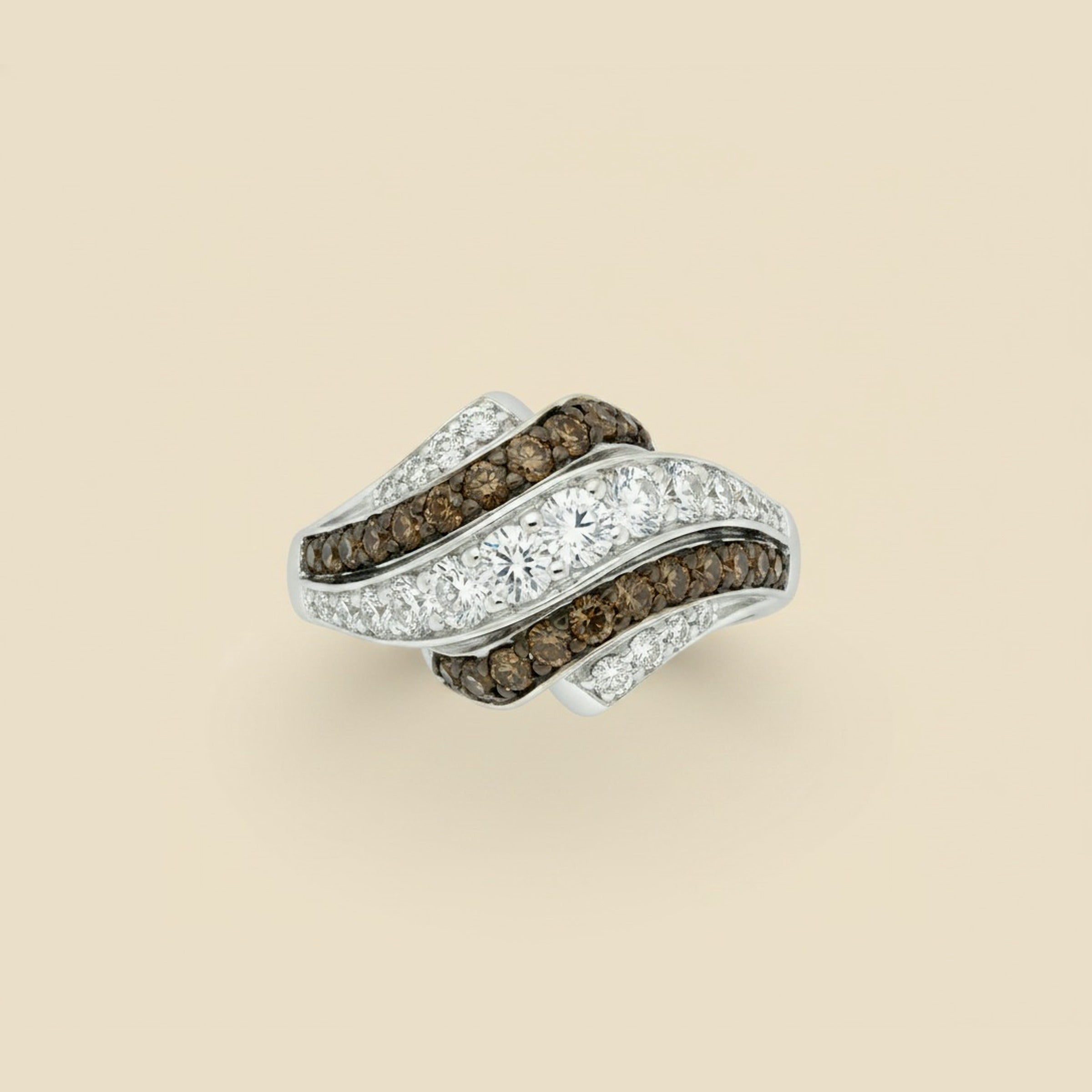 Chocolate & White Diamond Cluster Ring – Empire Diamond – view 2