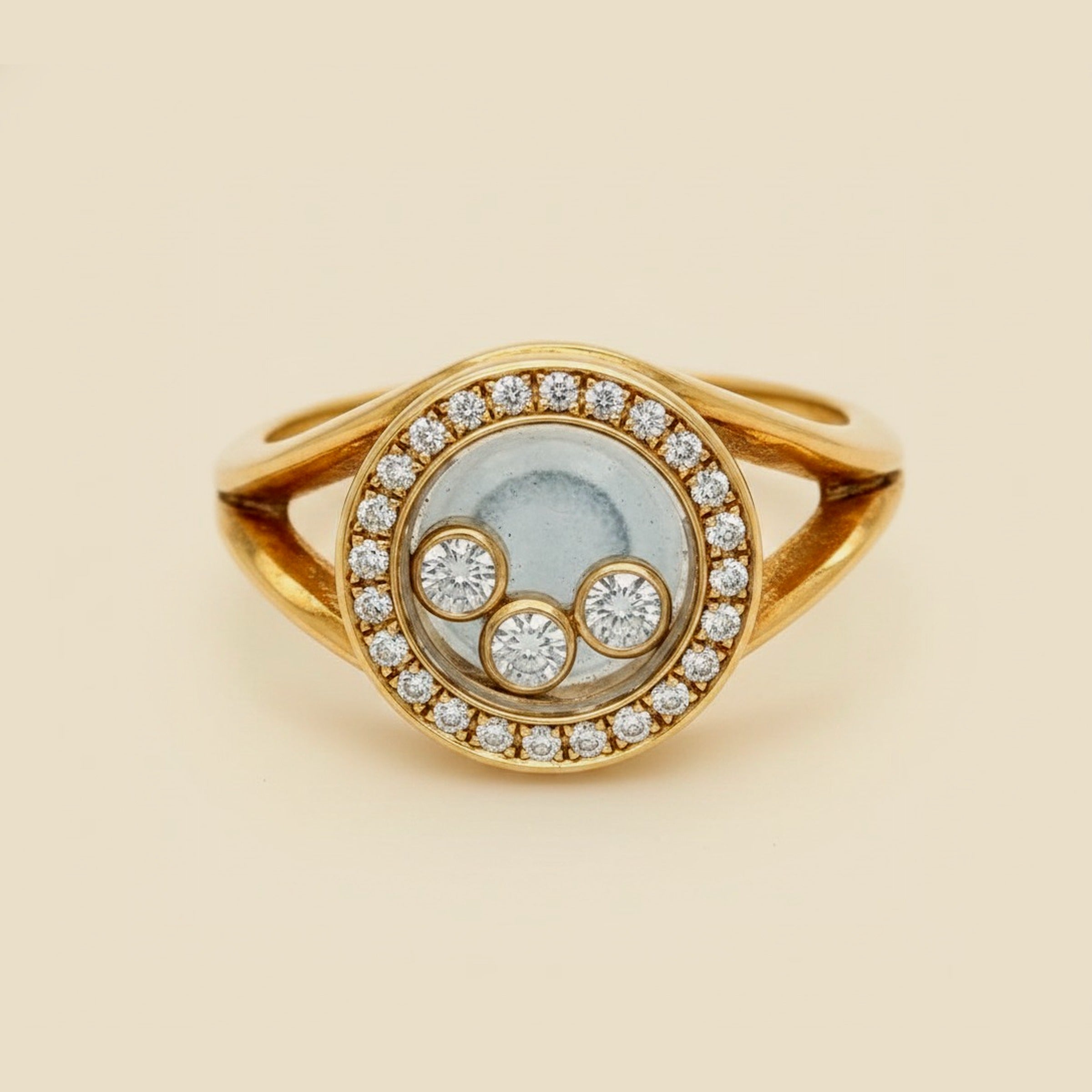 Chopard Yellow Gold Happy Diamonds Icons Ring – Empire Diamond – view 2