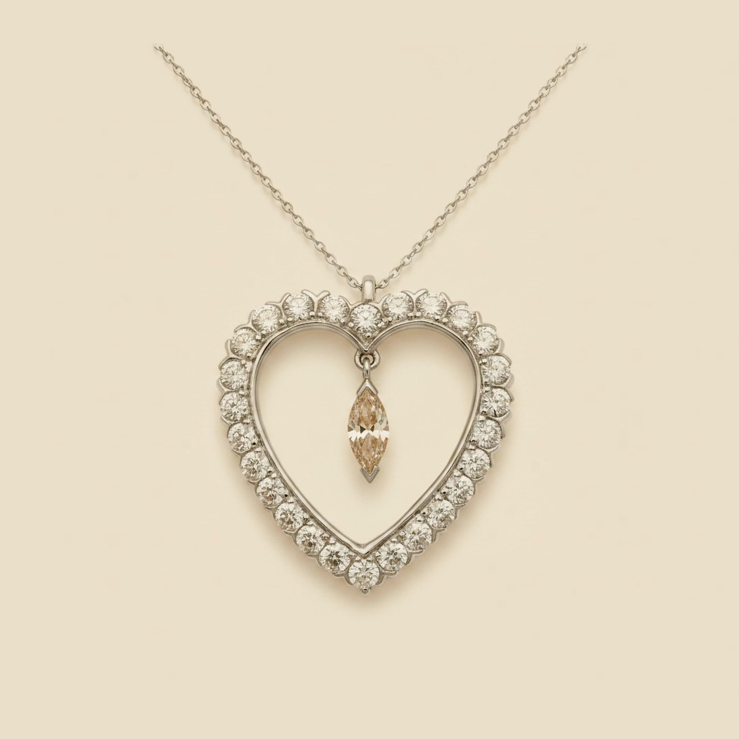 Classic and Timeless Platinum Diamond Heart Pin/Pendant – Empire Diamond