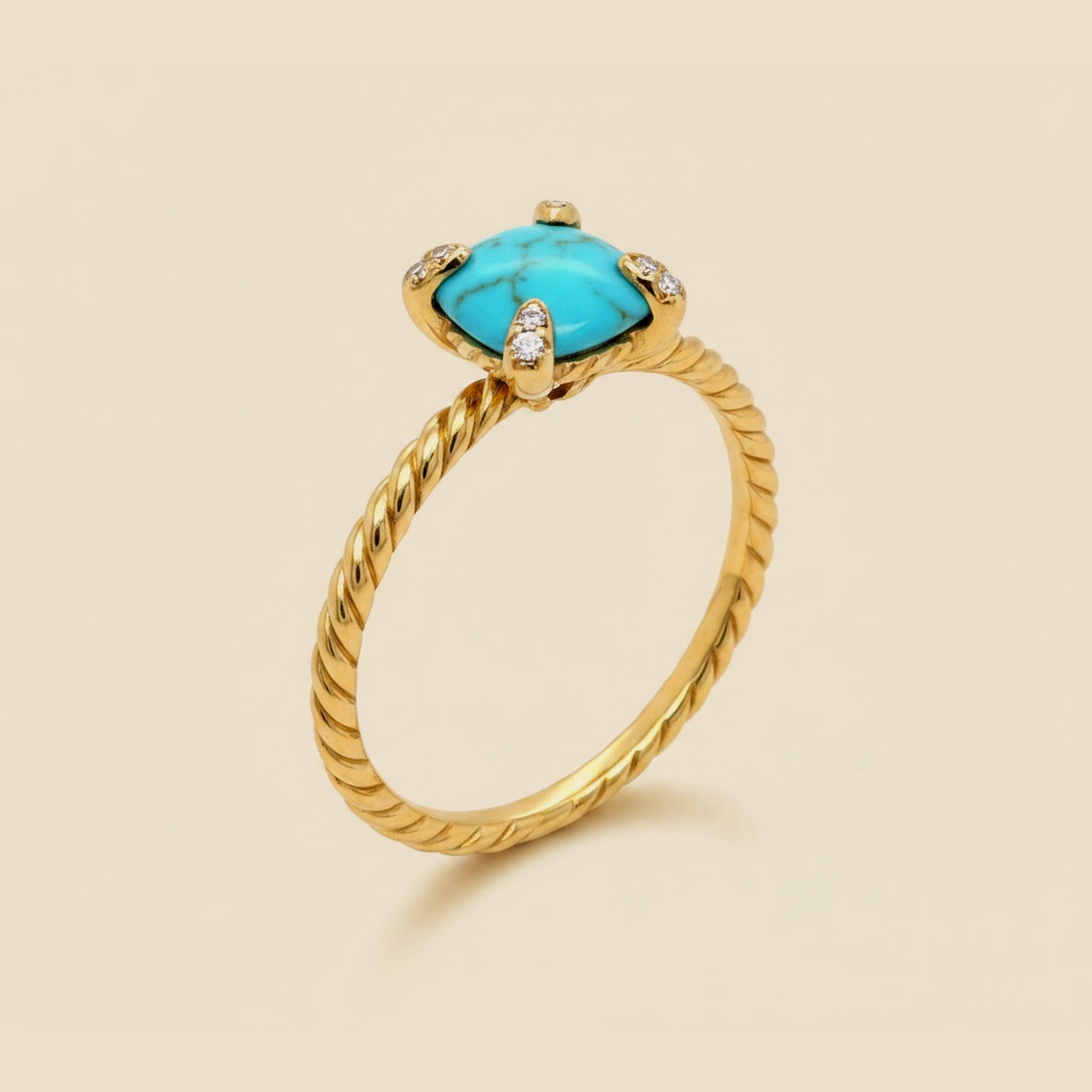 David Yurman Turquoise Ring in Yellow Gold