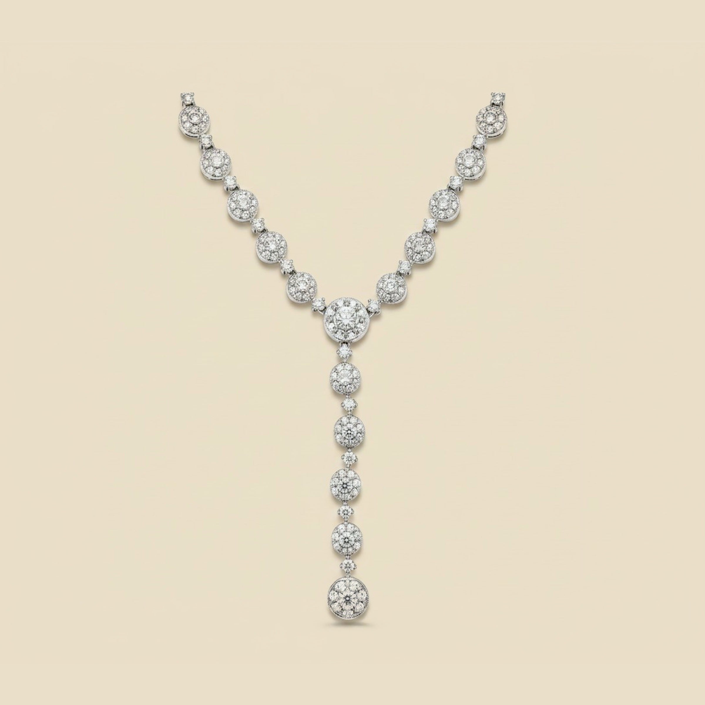 Diamonds upon Diamonds White Gold Diamond Lariat Necklace – Empire Diamond
