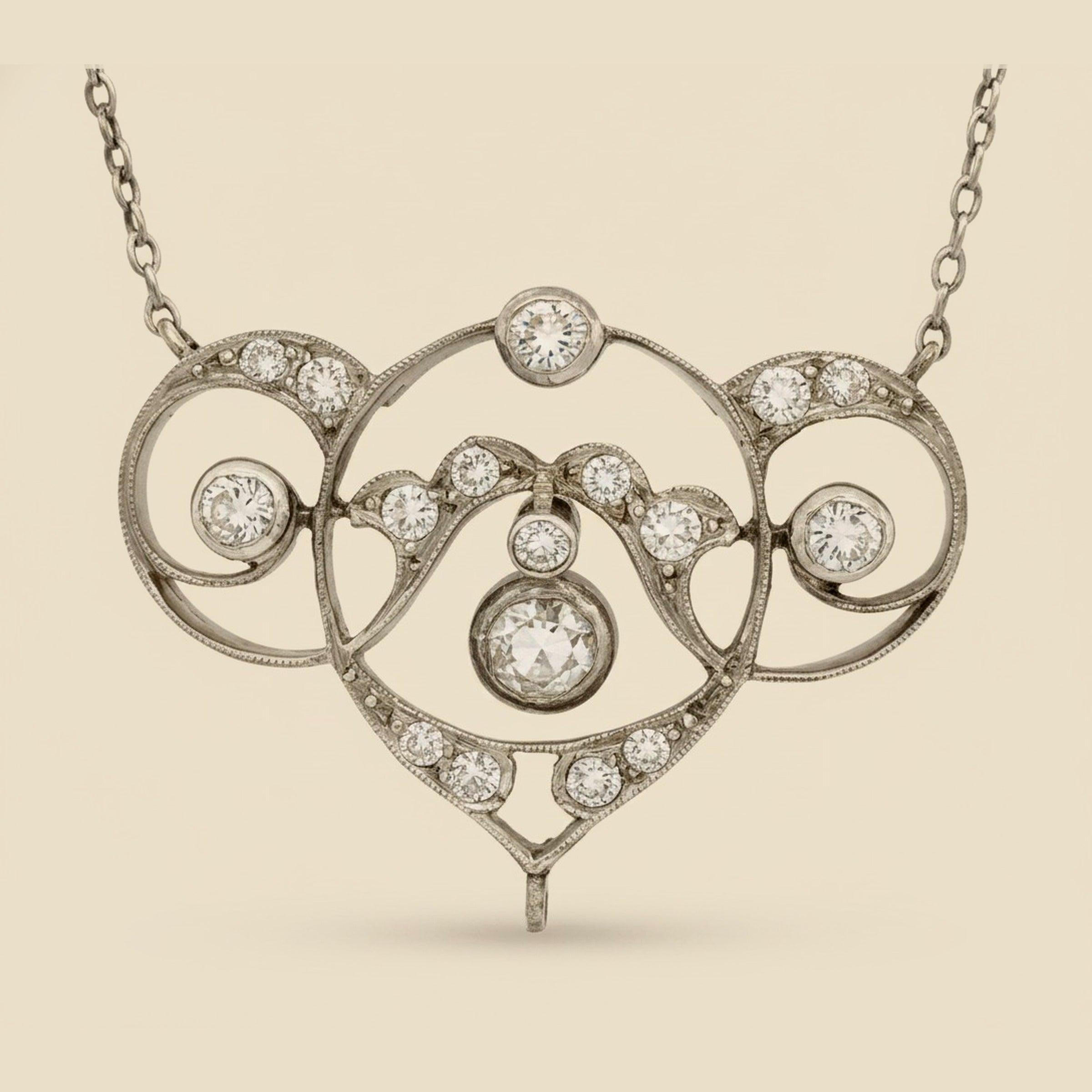 Early Victorian Era Circa 1850 Diamond Lavalier Necklace – Empire Diamond