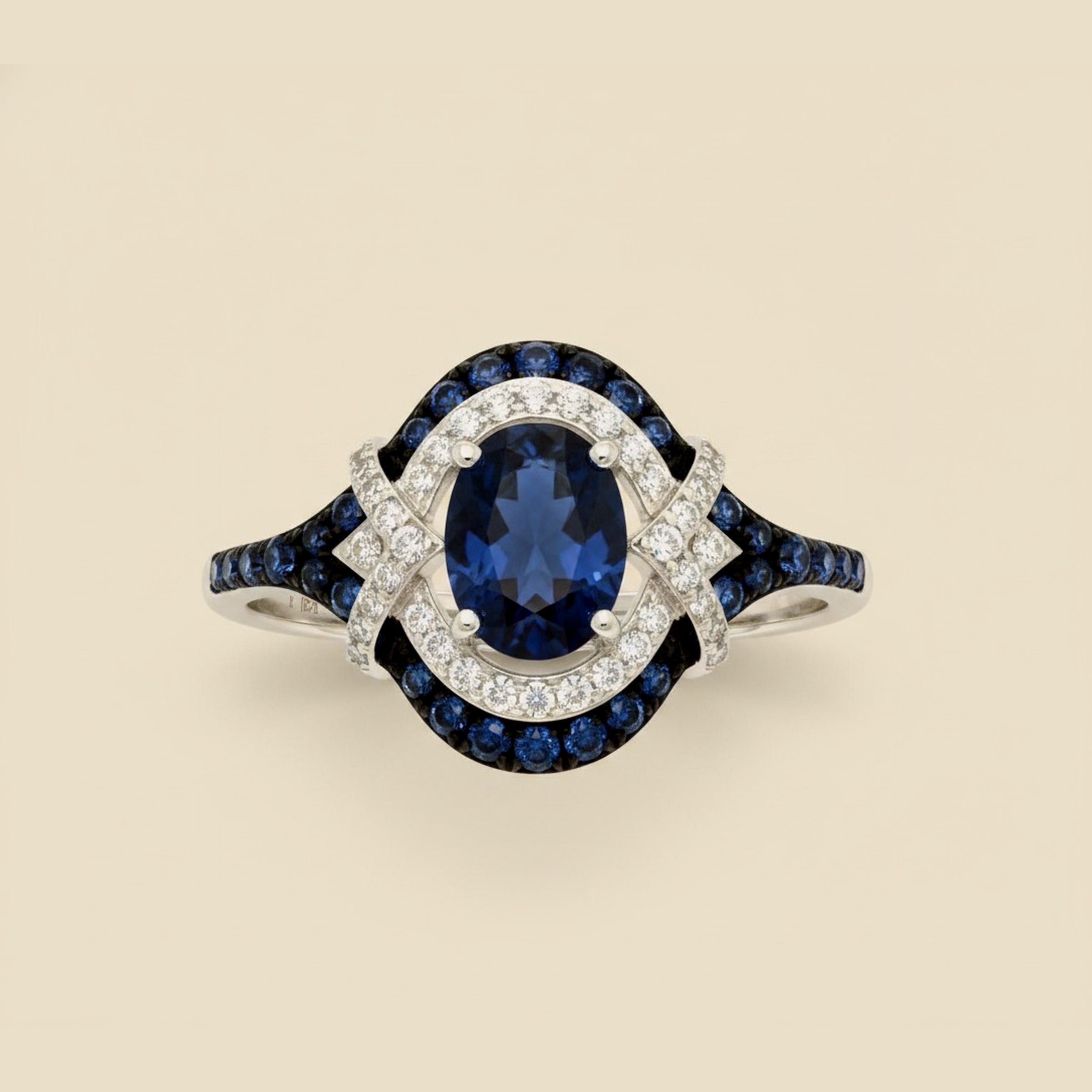 Effy 14k White Gold Sapphire & Diamond Ring
