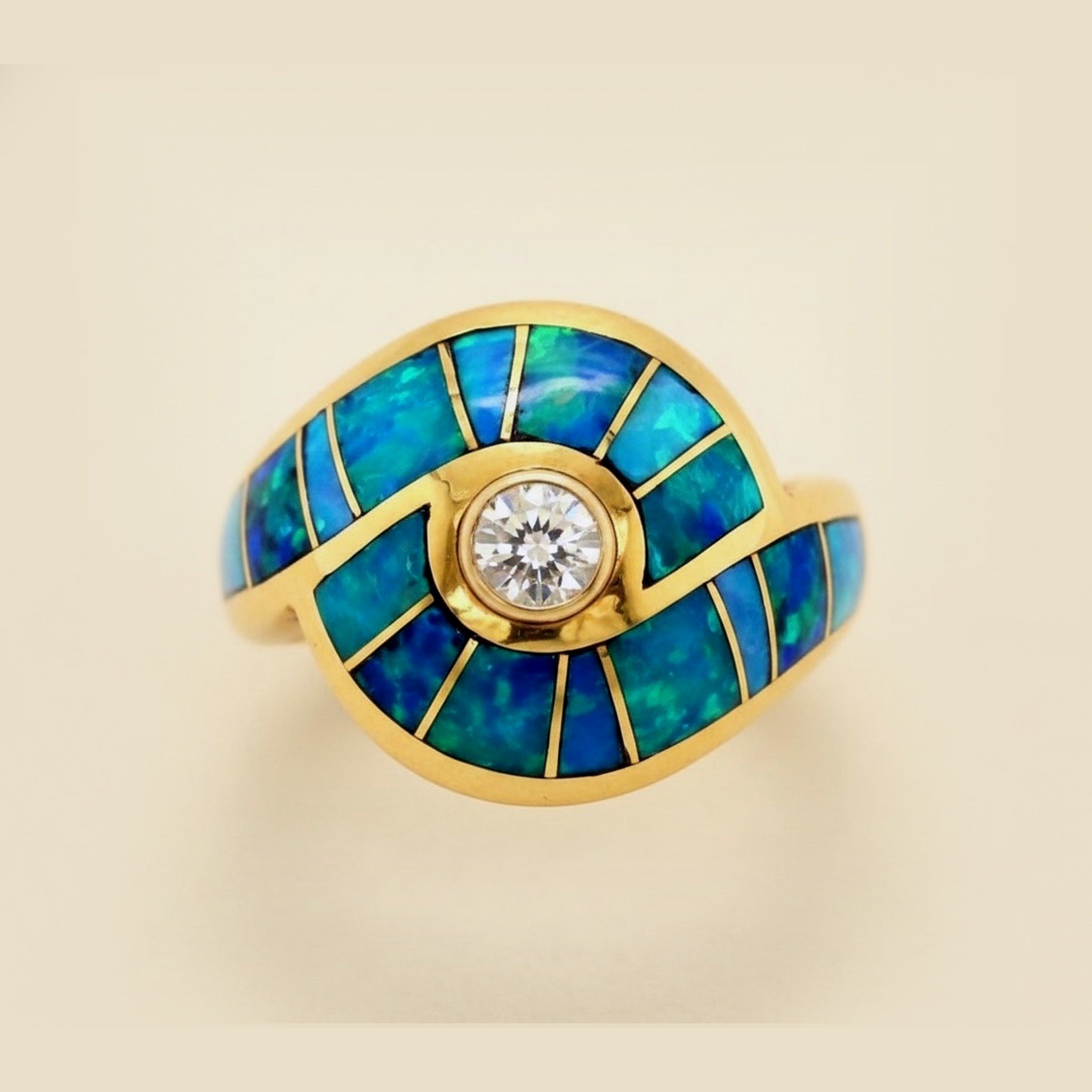 Fairchild & Co. Opal & Diamond Swirl Ring