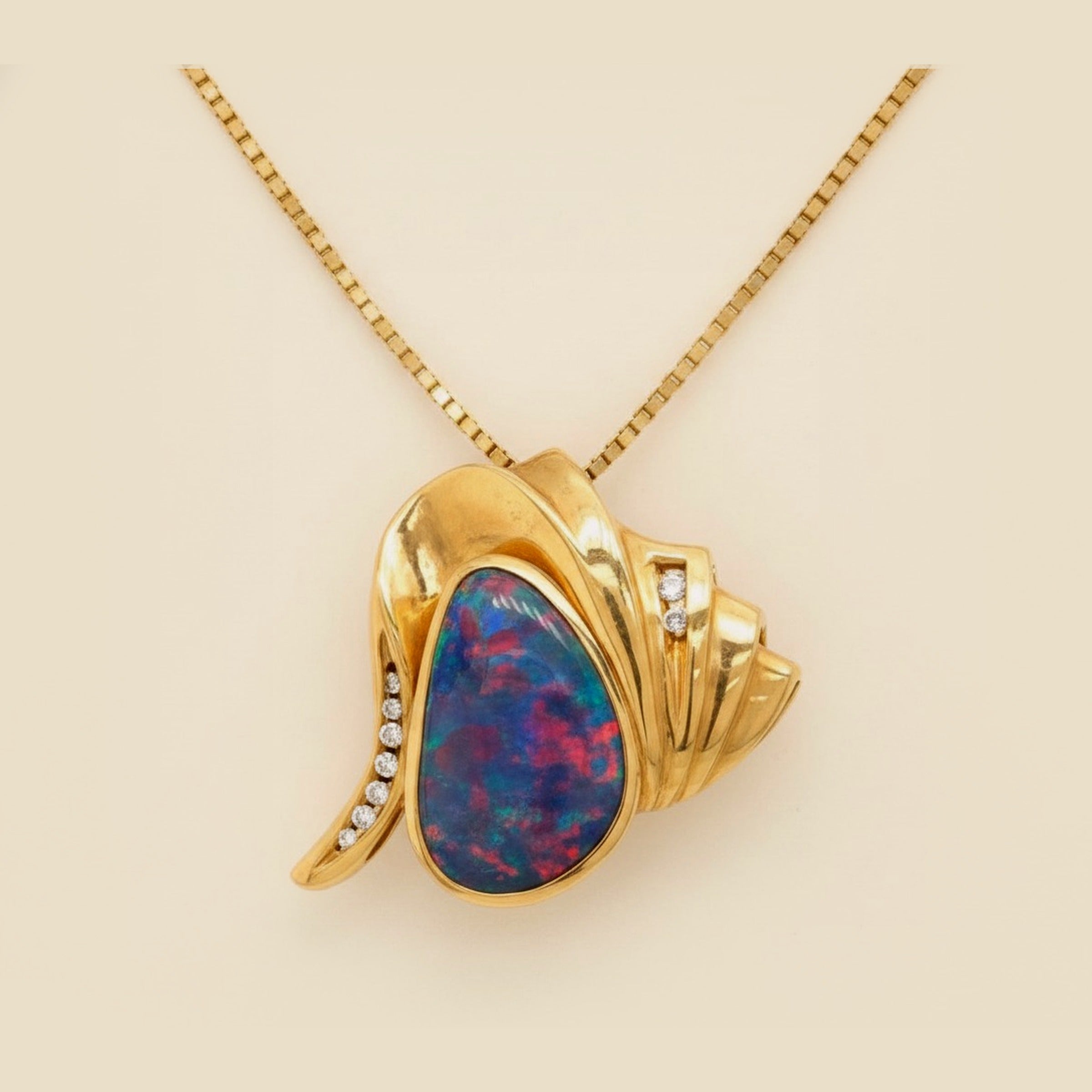 Fine Opal Doublet & Diamond Slide Pendant – Empire Diamond