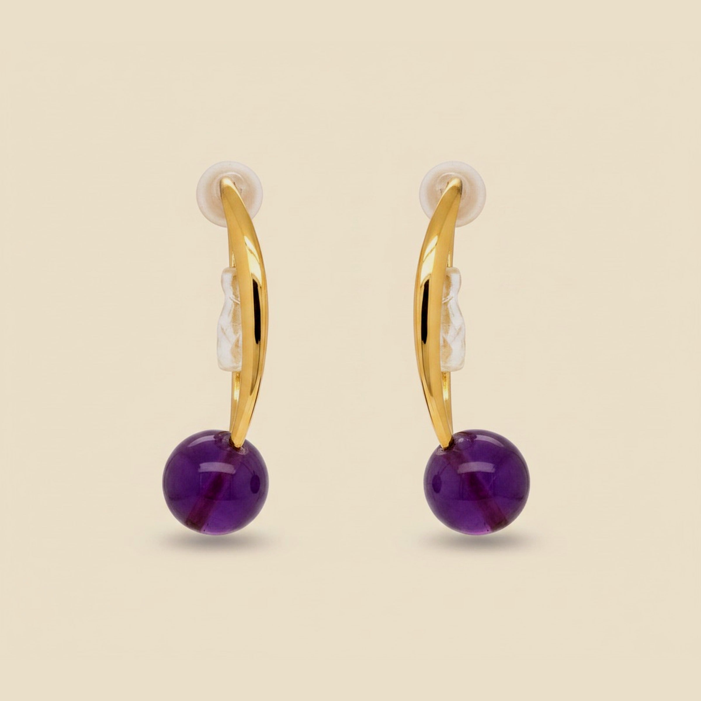 Freshwater Pearl & Amethyst Bead Crescent Earrings – Empire Diamond