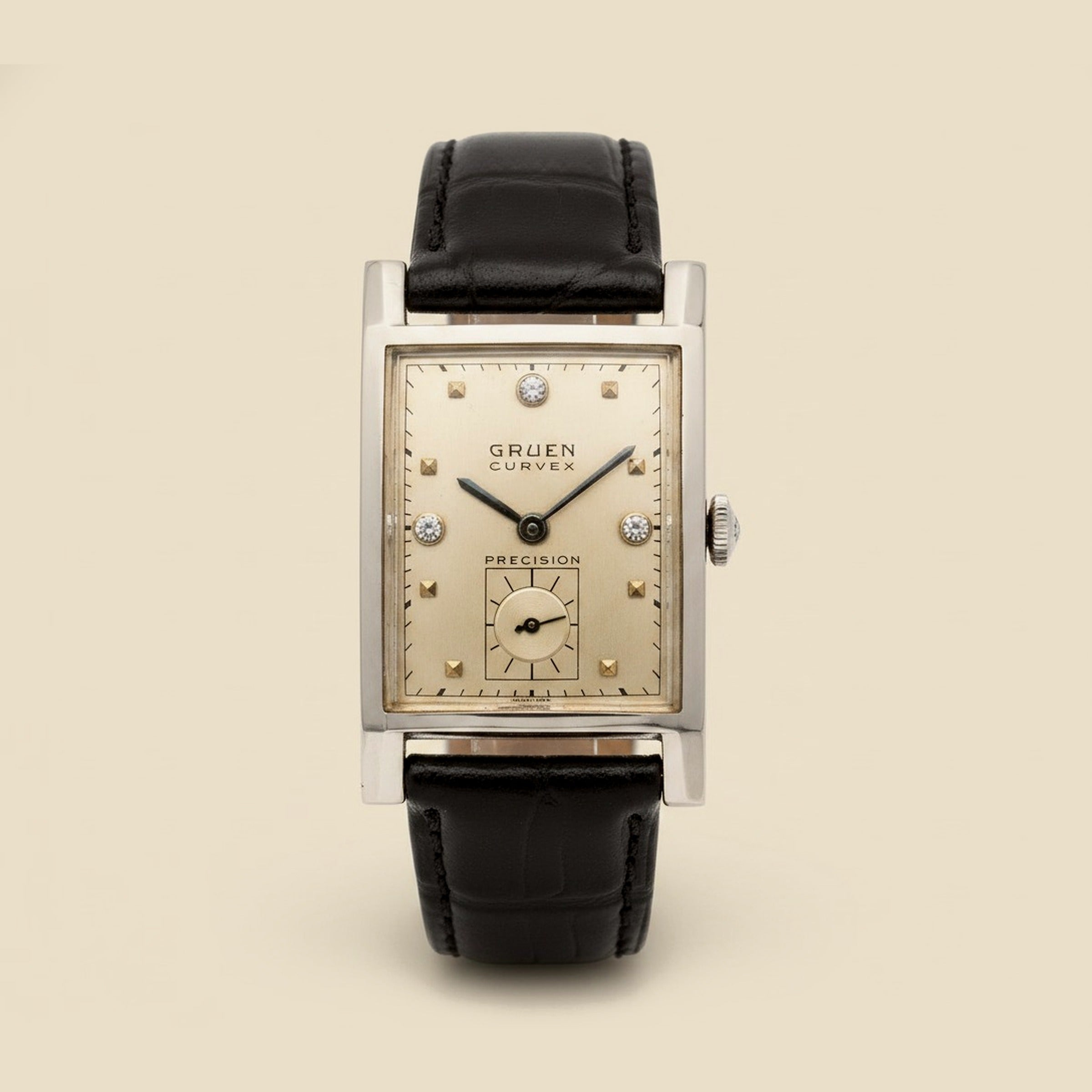 Gruen Curvex Watch in 14K White Gold