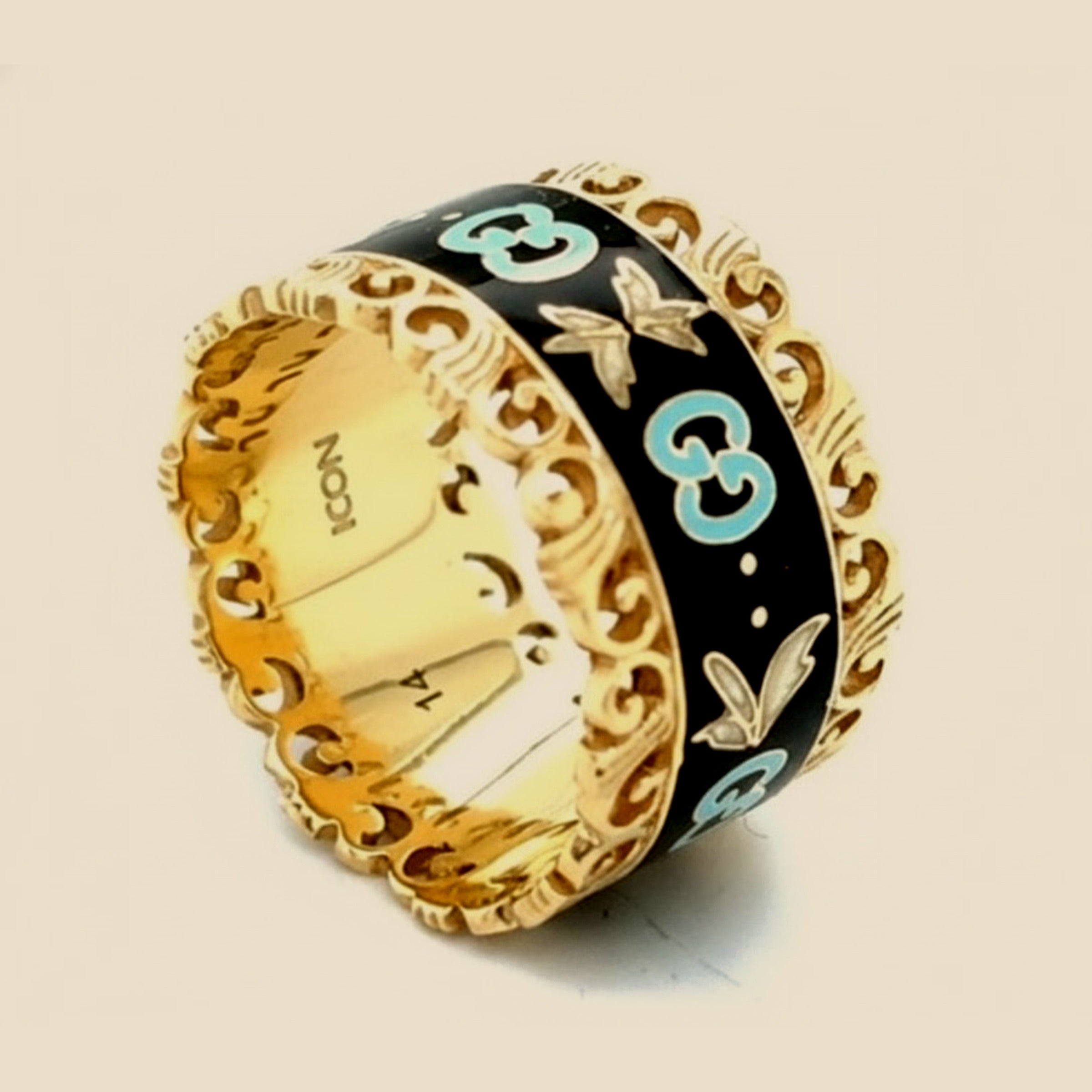 Gucci Icon Blooms 18k Yellow Gold Band/Ring