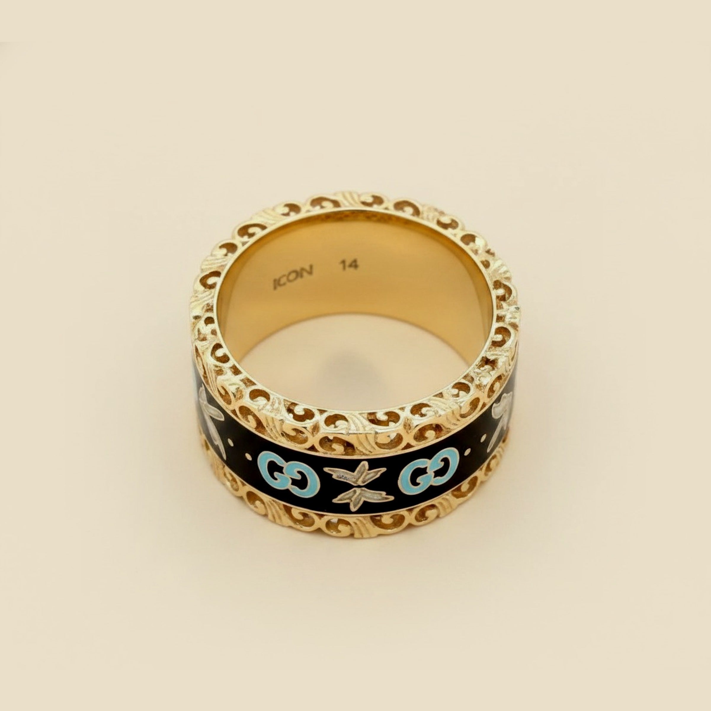 Gucci Icon Blooms 18k Yellow Gold Band/Ring