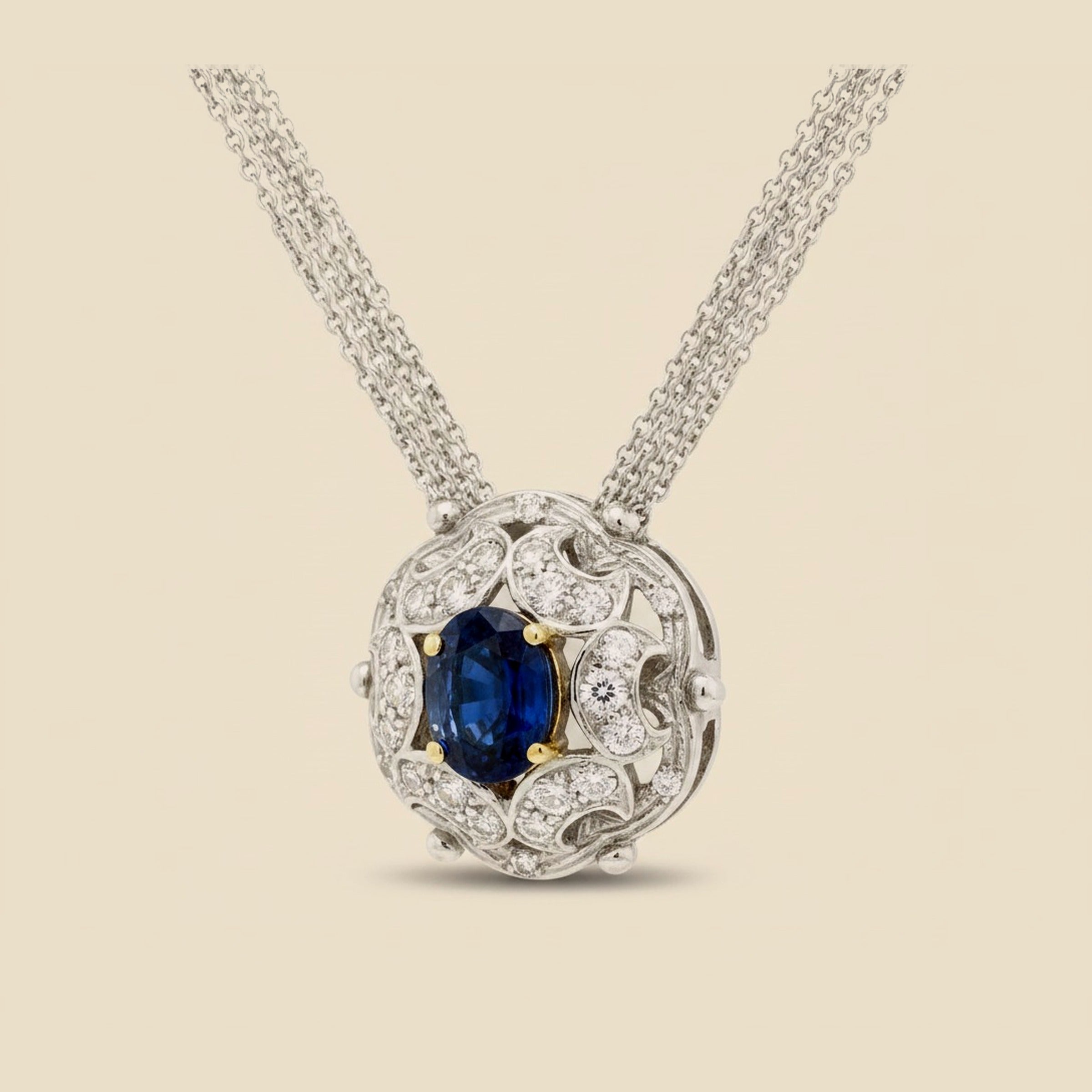 Italian, Art Deco Sapphire & Diamond Pendant – Empire Diamond