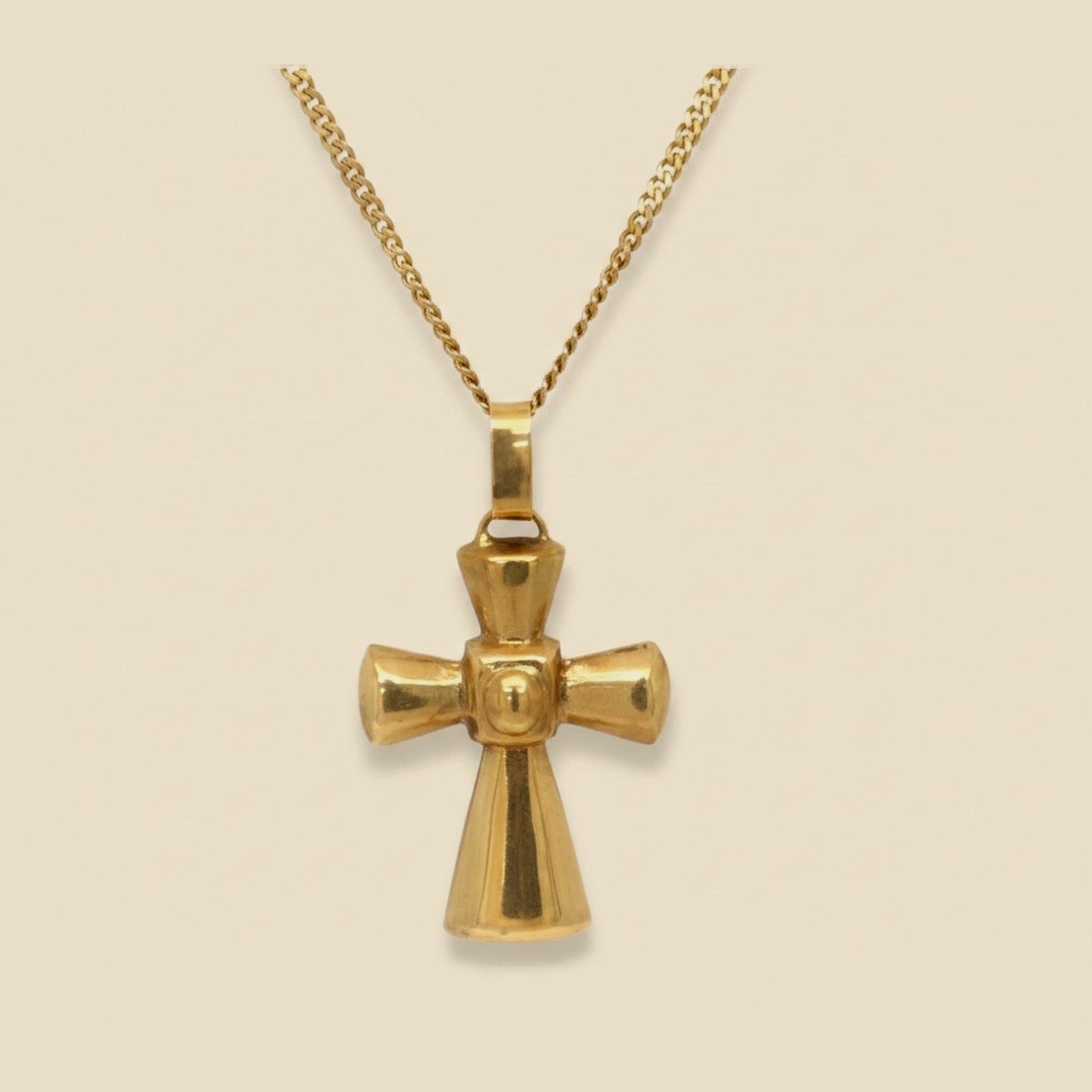 "Italy" Yellow Gold Cross Pendant – Empire Diamond