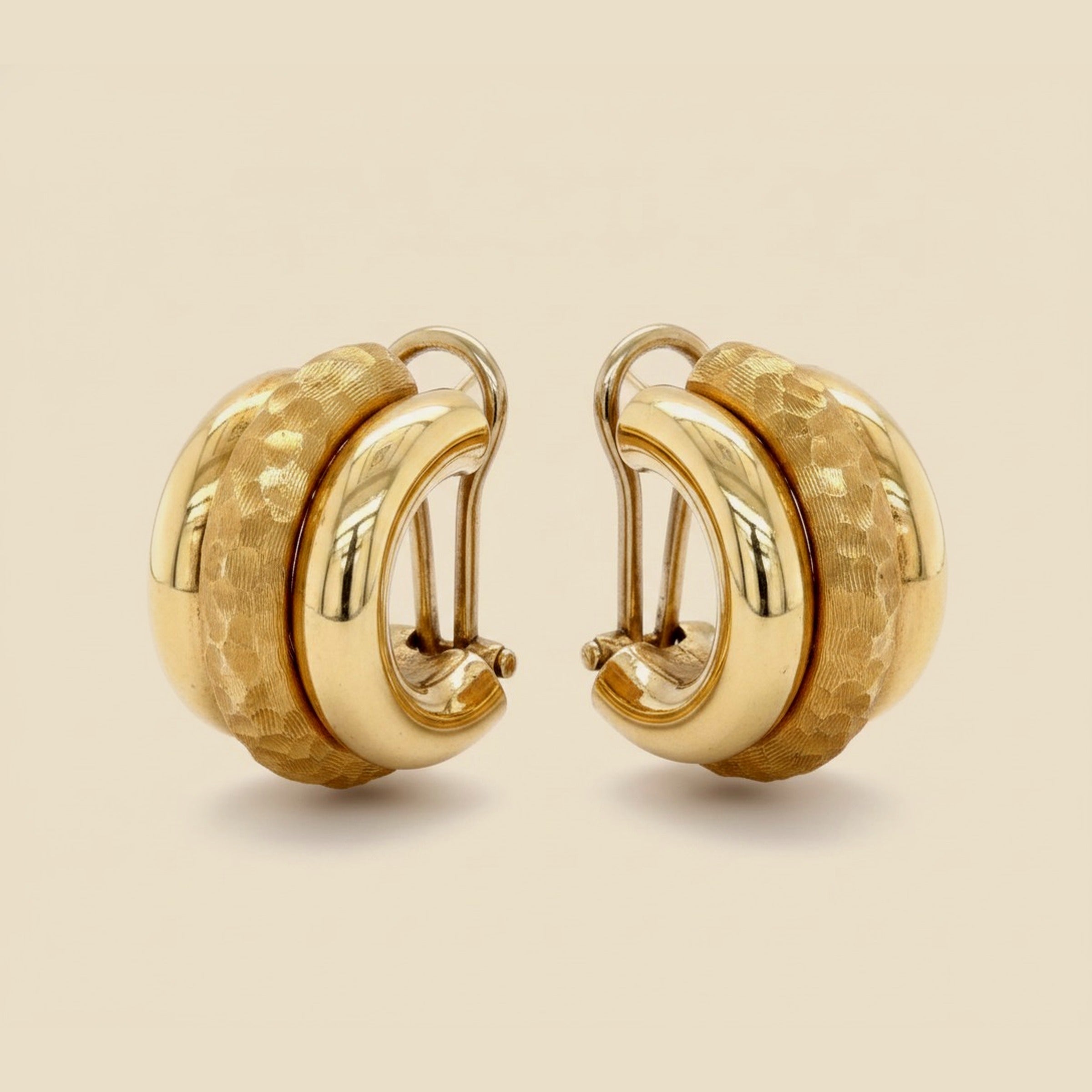 Italy Yellow Gold "J" Hoop Earrings