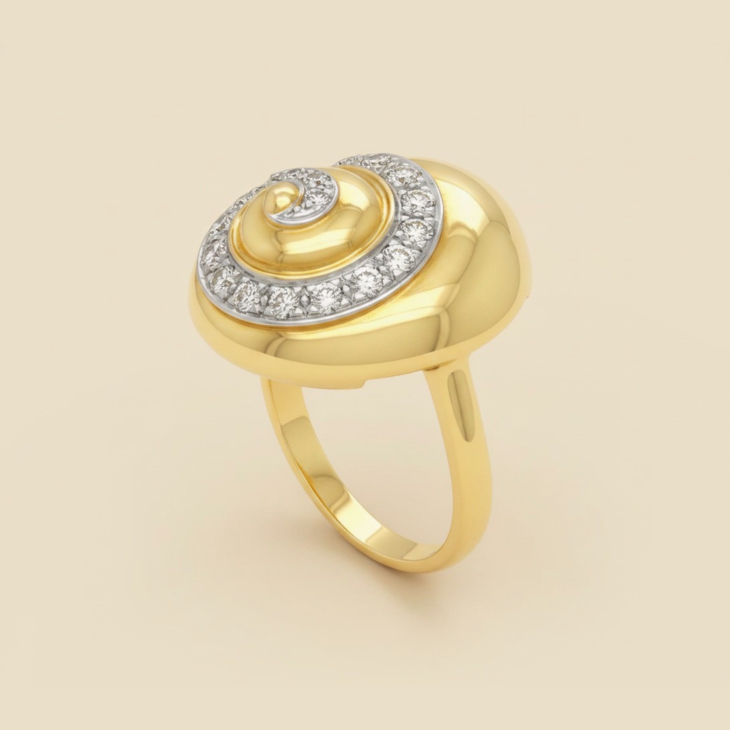 Janice Gallant Yellow Gold Diamond Snail Ring