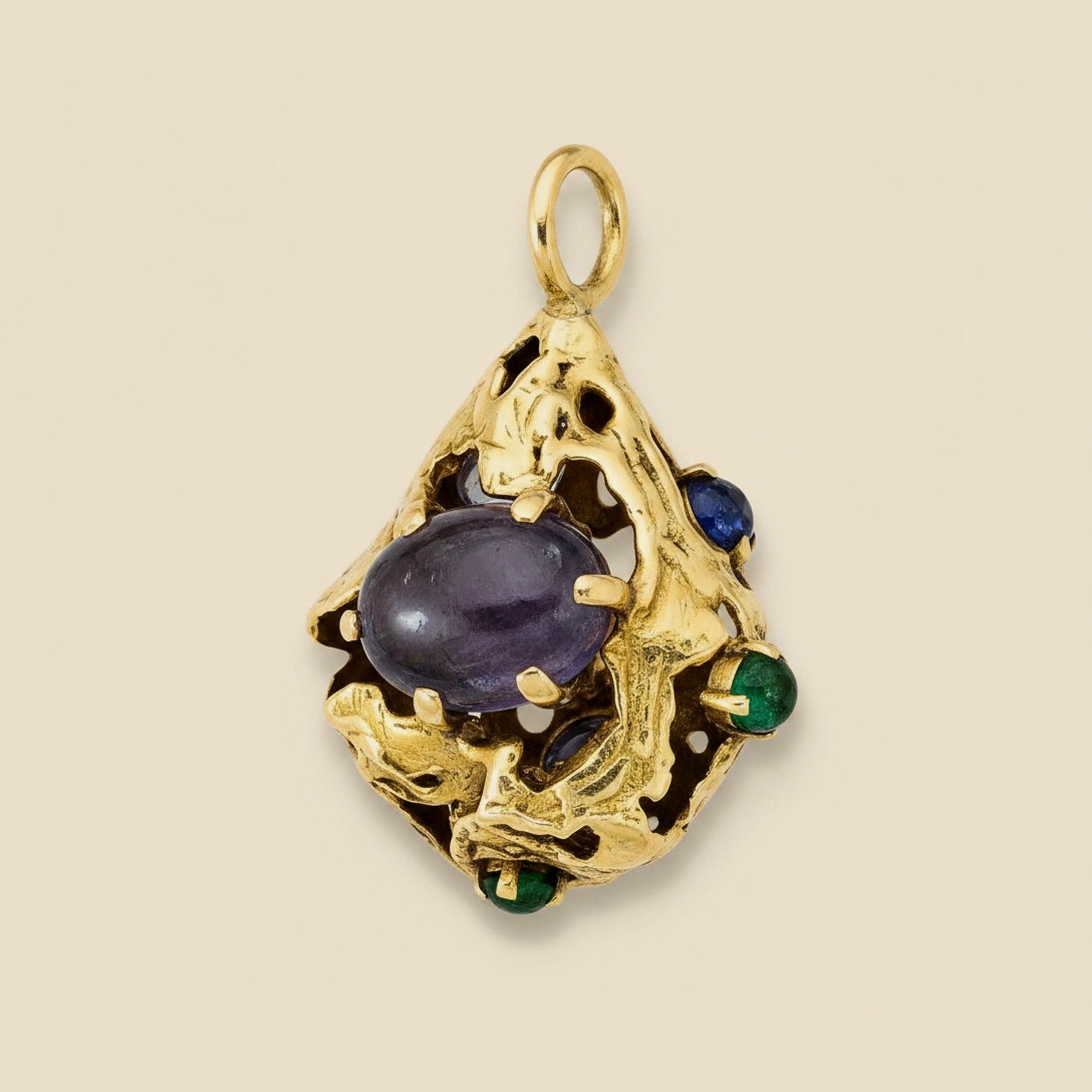 Mario Masenza Yellow Gold Cabachon Stone Large Pendant – Empire Diamond