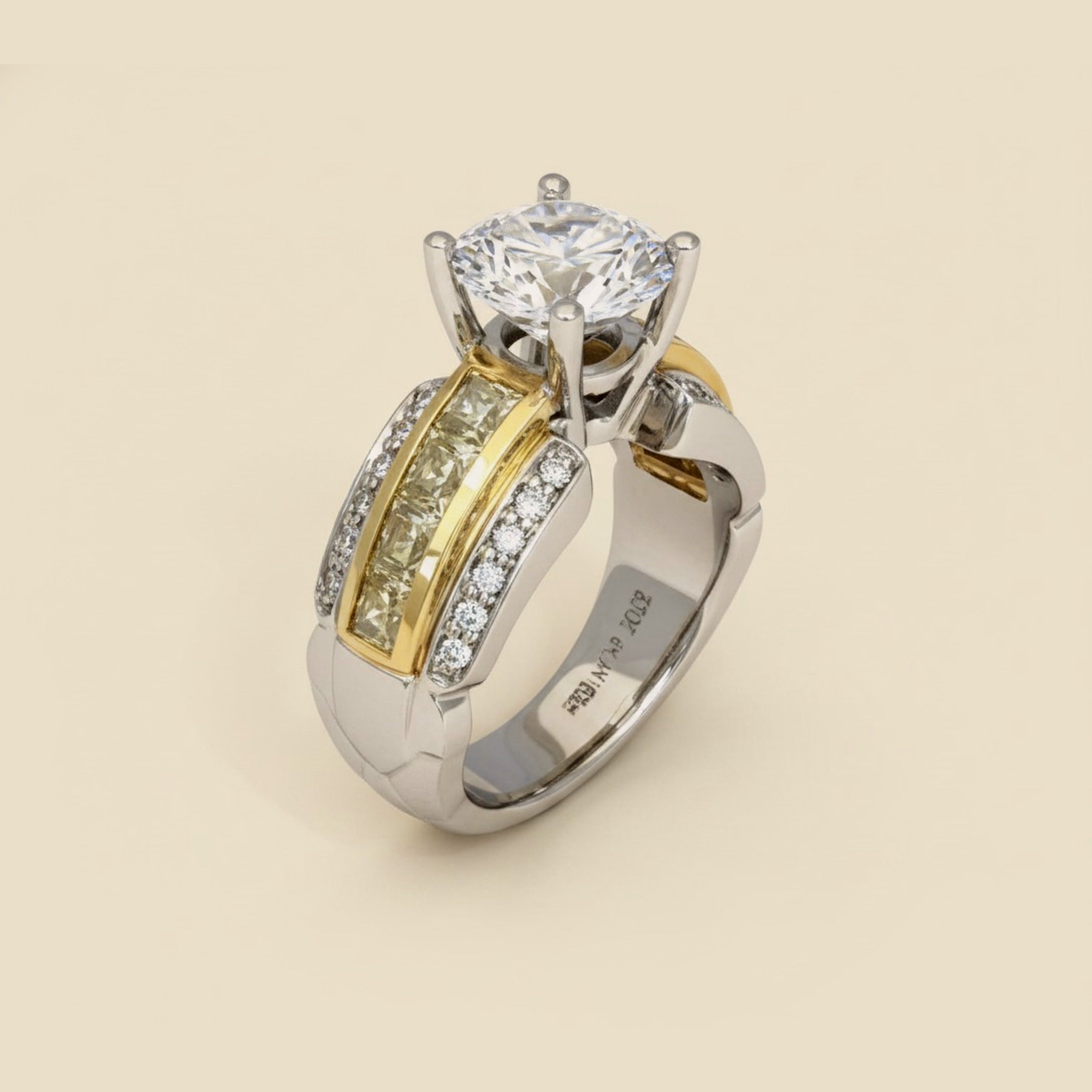 Martin Flyer Platinum & Yellow Gold Diamond Setting