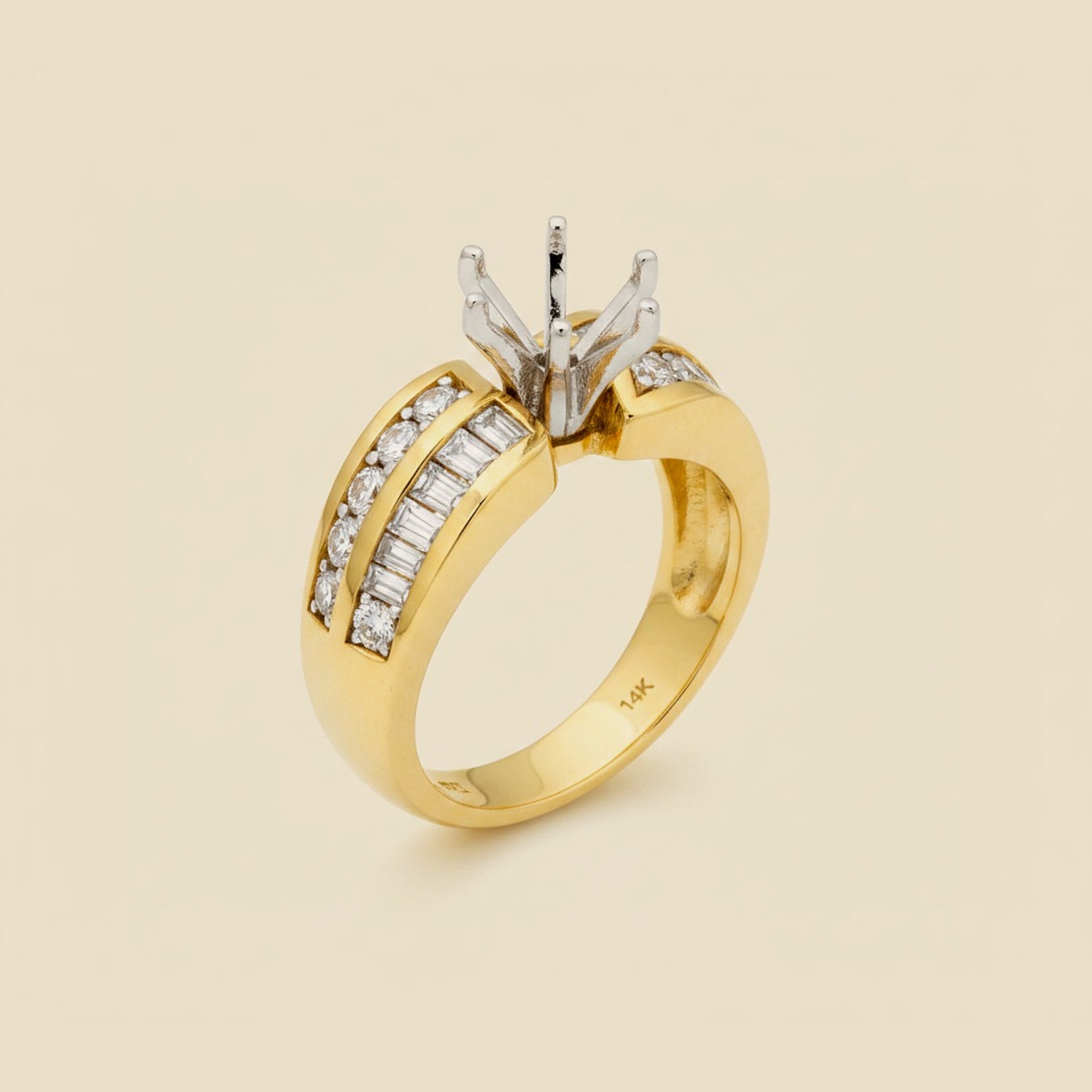 Martin Flyer Platinum & Yellow Gold Diamond Setting