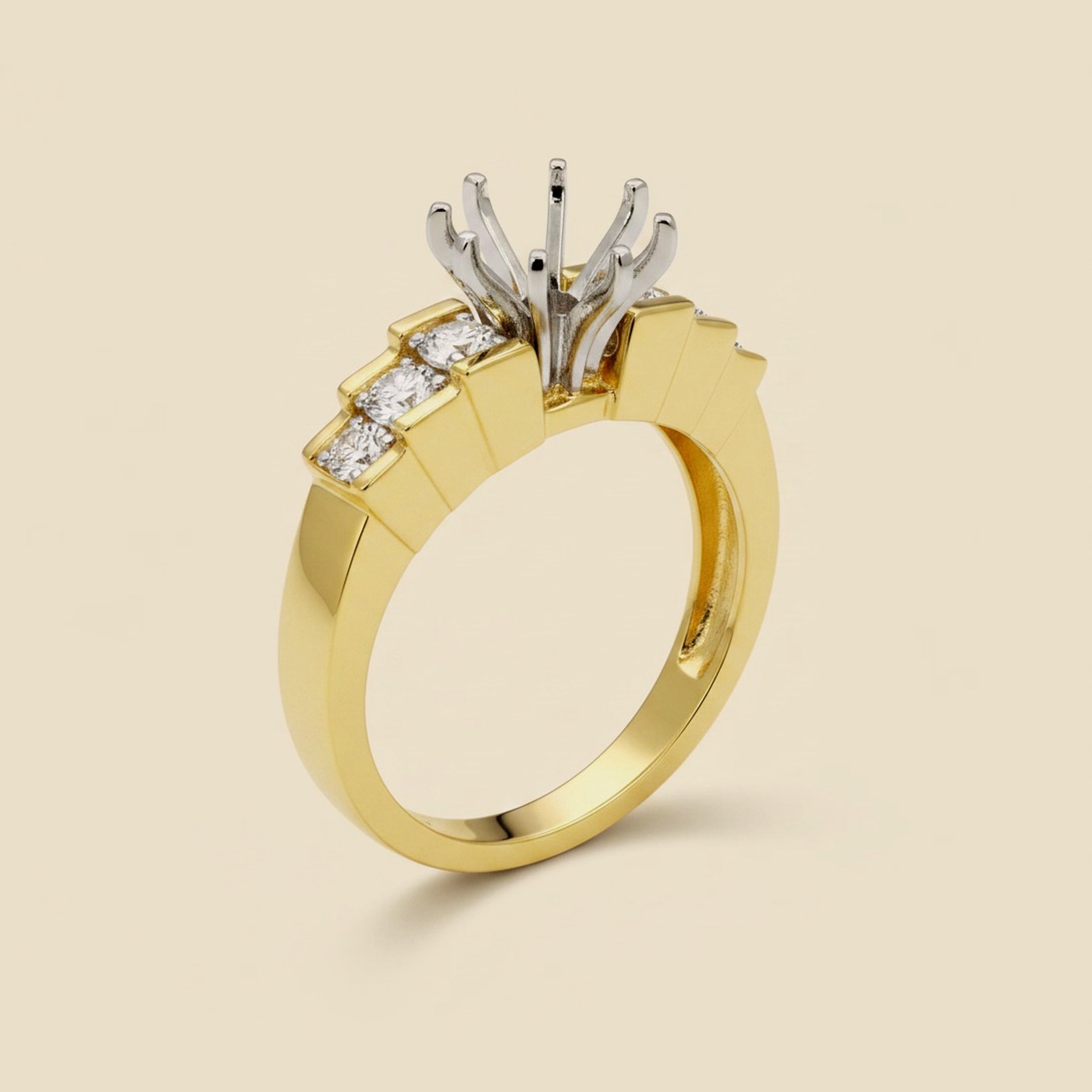 Martin Flyer Yellow Gold Diamond Setting