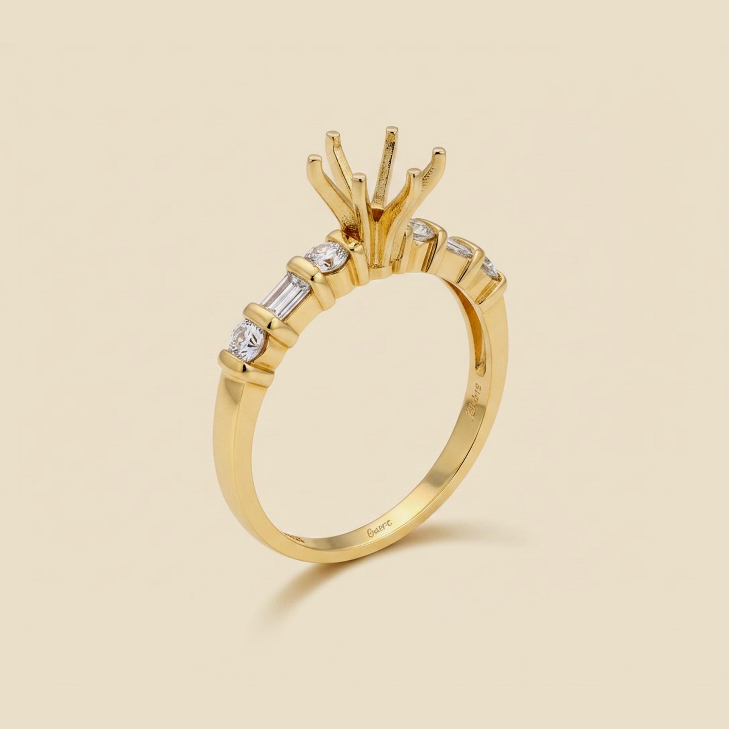 Martin Flyer Yellow Gold Diamond Setting