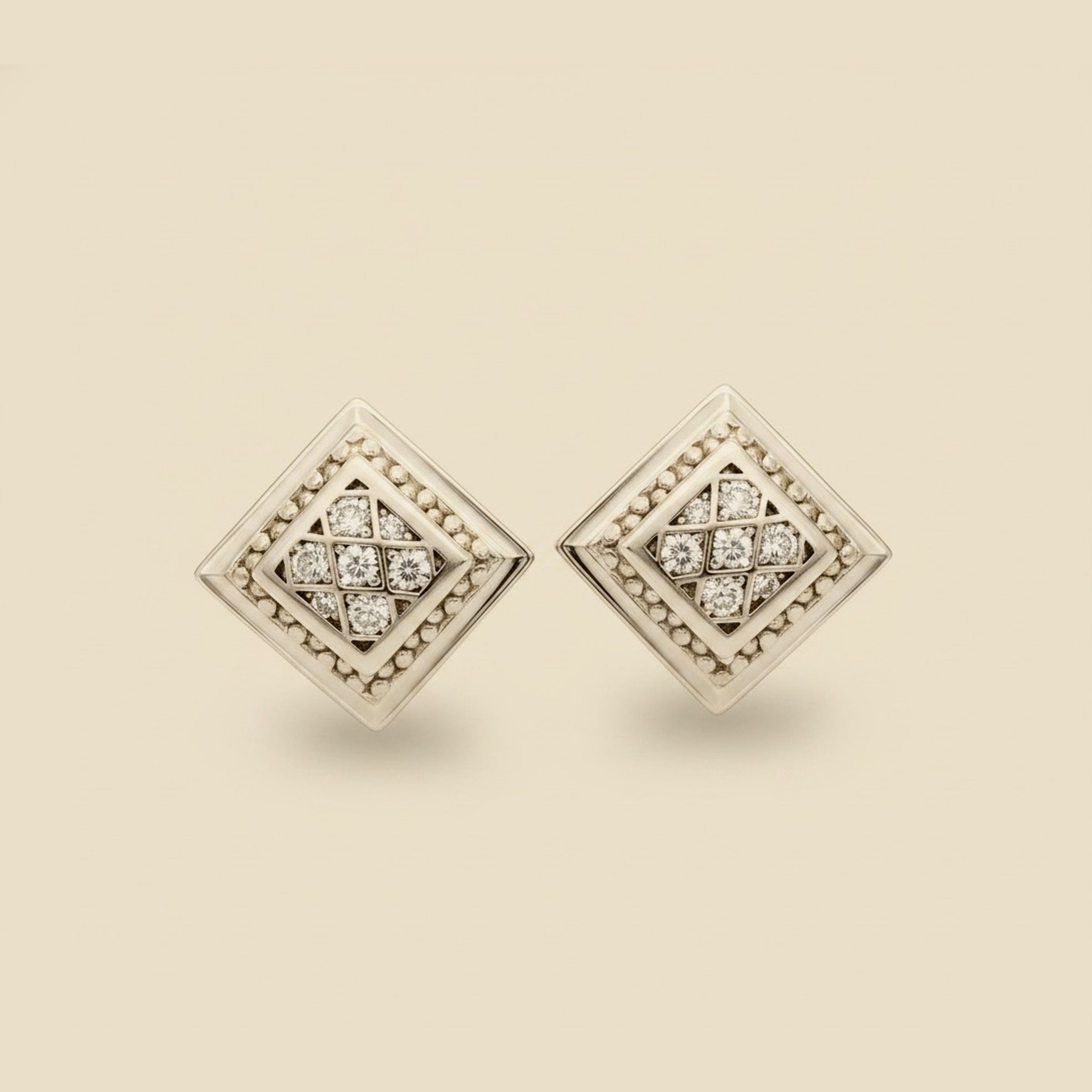 Michael Dawkins Sterling Silver & Gold Pyramid Earrings – Empire Diamond