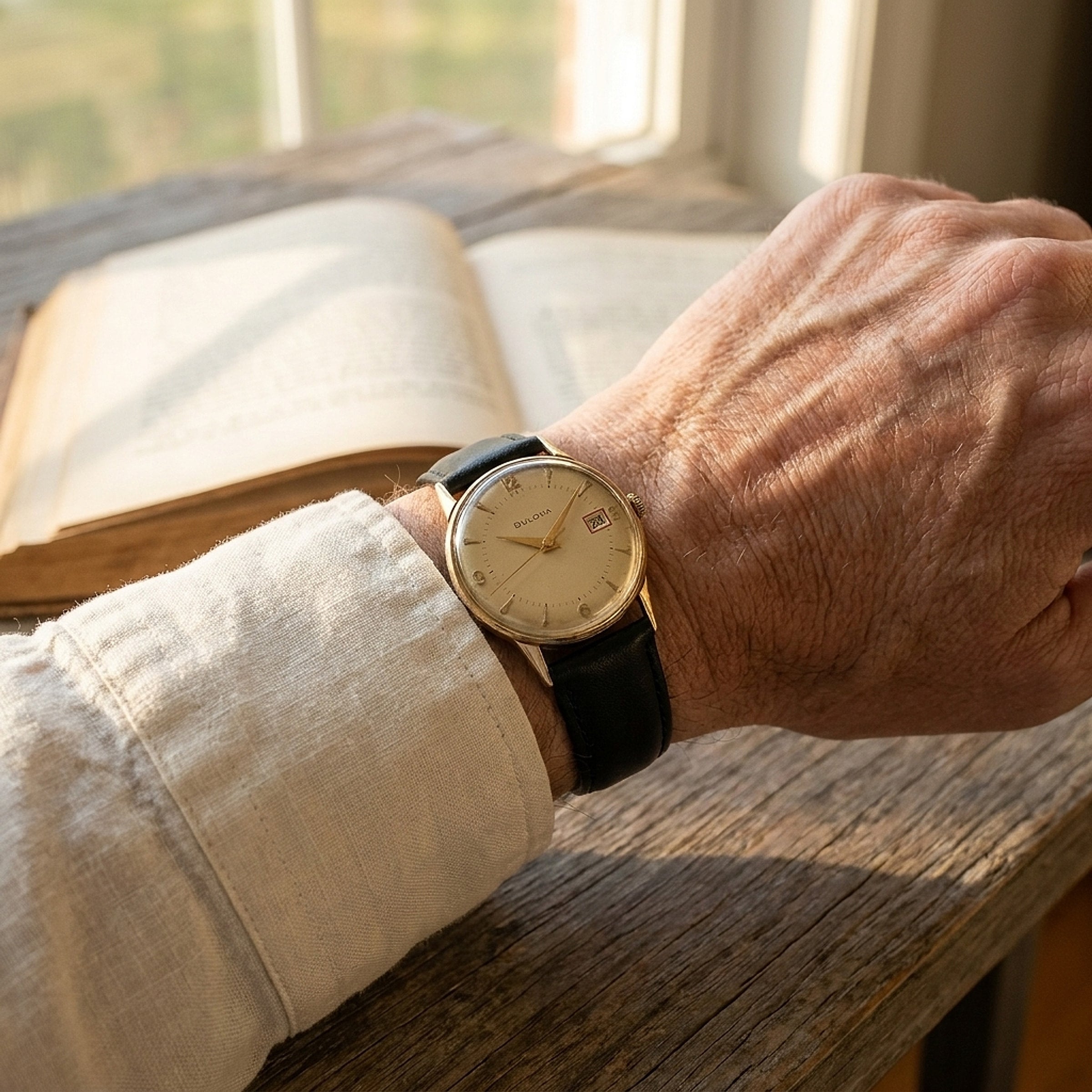 Bulova 10K Yellow Gold-Filled Calendar Wrist Watch, ca. 1952