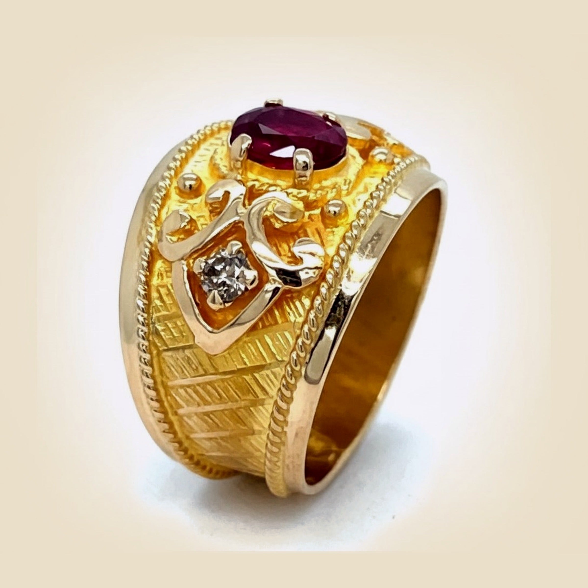 Negin Mirsalehi Yellow Gold Byzantine Style Ring – Empire Diamond