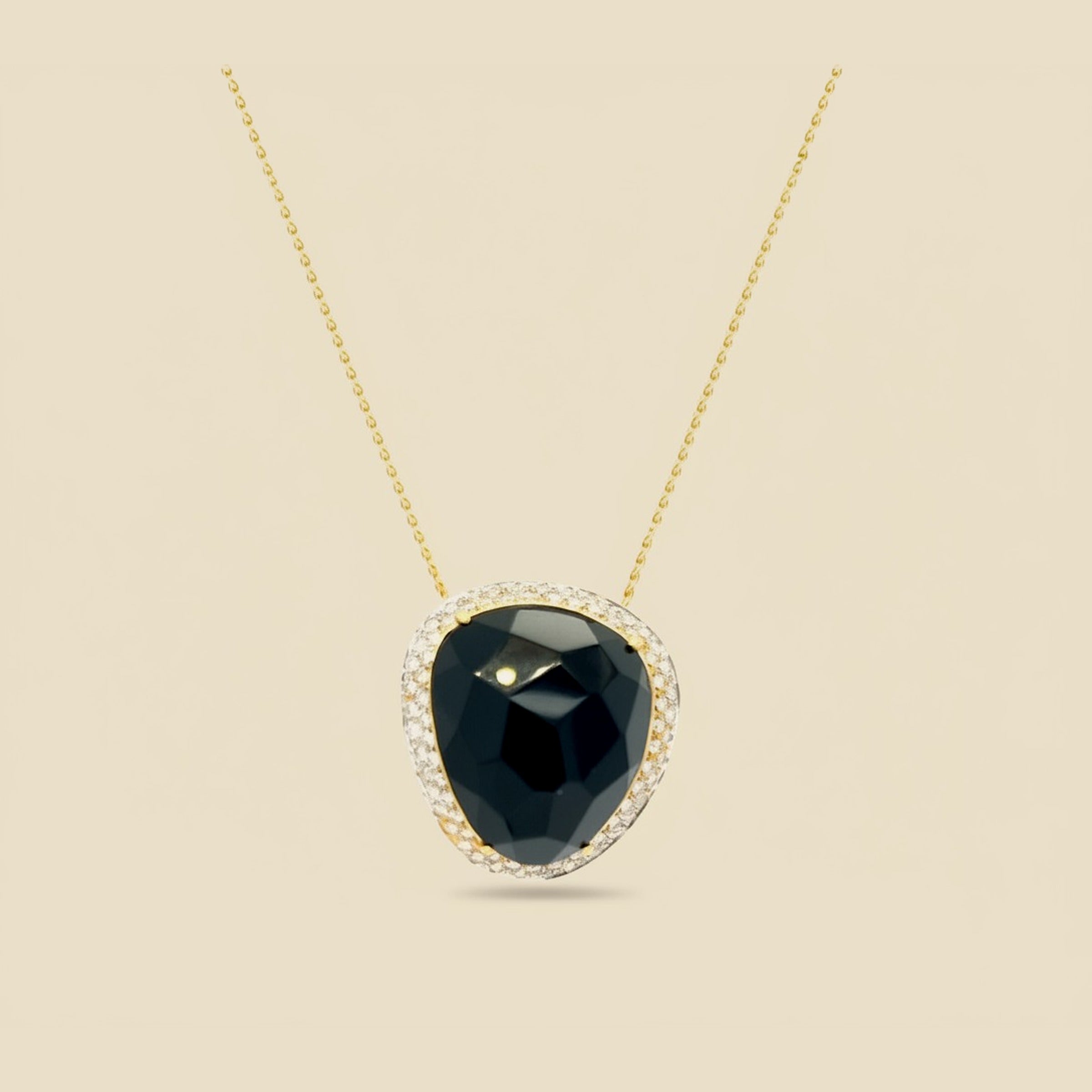 Oblong Pear Shaped Checkerboard Faceted Smoky Quartz & Diamond Slide – Empire Diamond