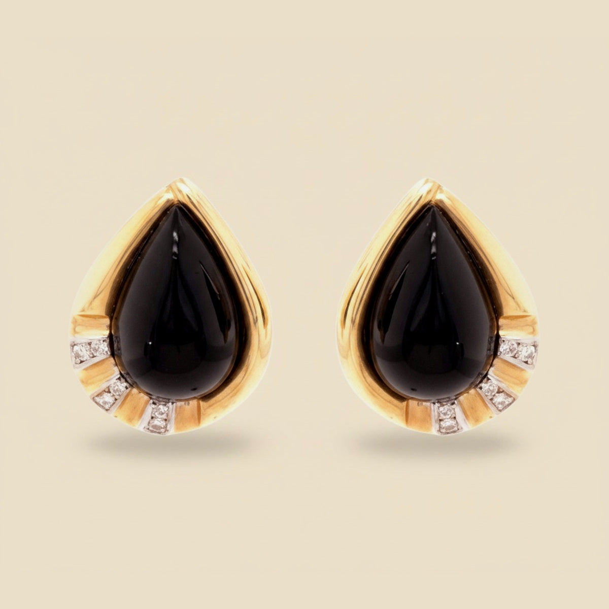 Onyx & Diamond Teardrop Earrings – Empire Diamond