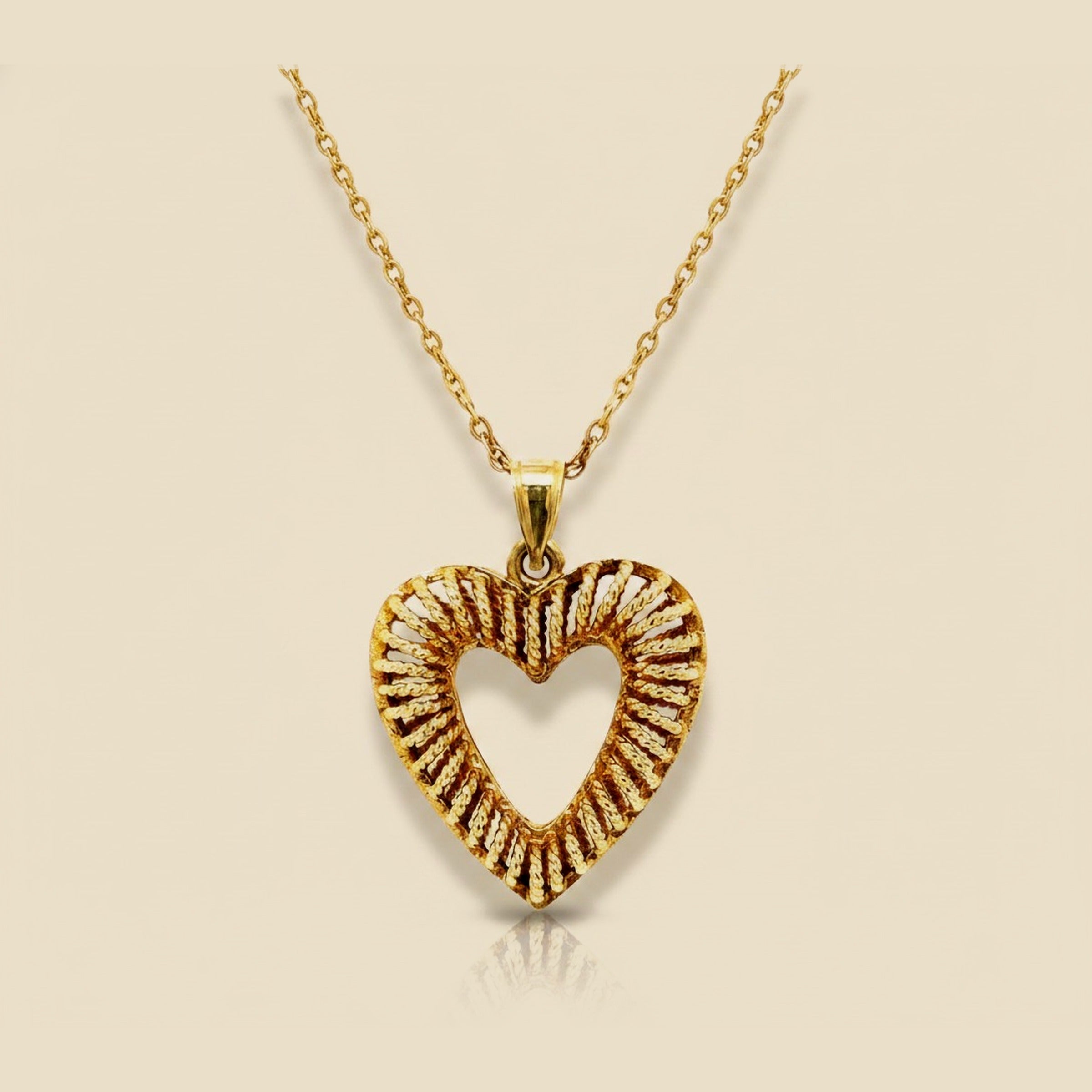 Open-Work Braided Rope Heart Pendant – Empire Diamond