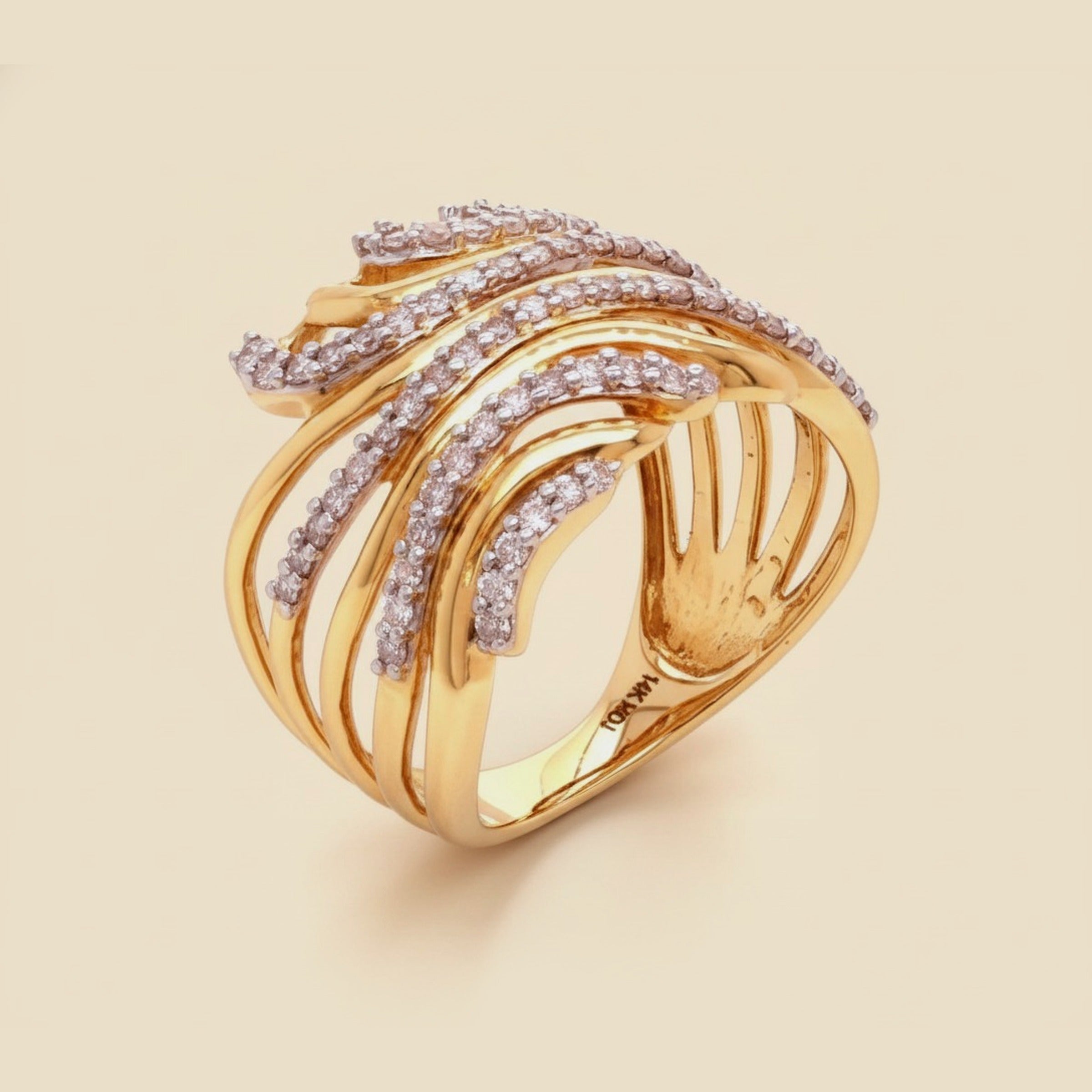 Open Work Diamond Cocktail Ring – Empire Diamond