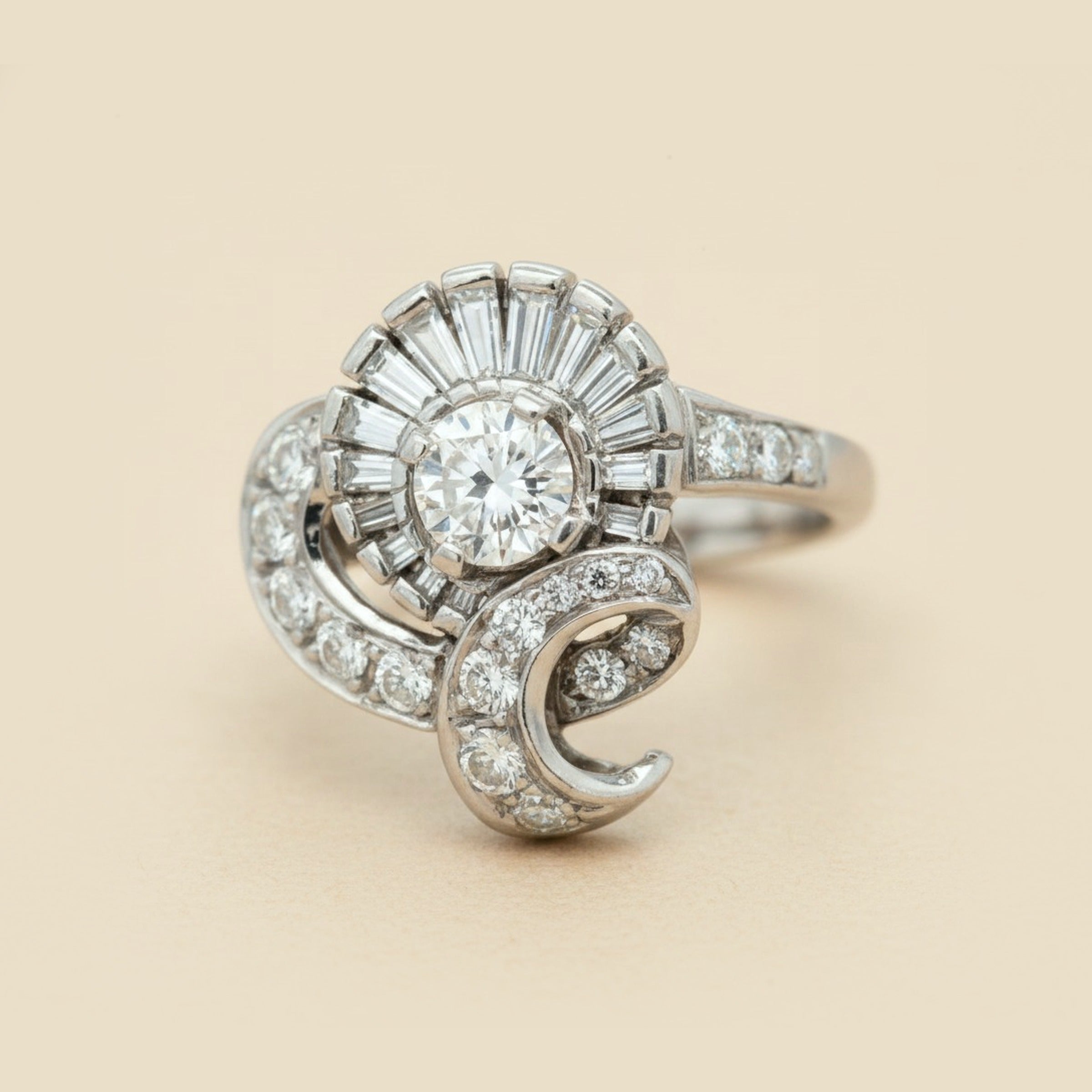 Platinum Diamond Cocktail Ring
