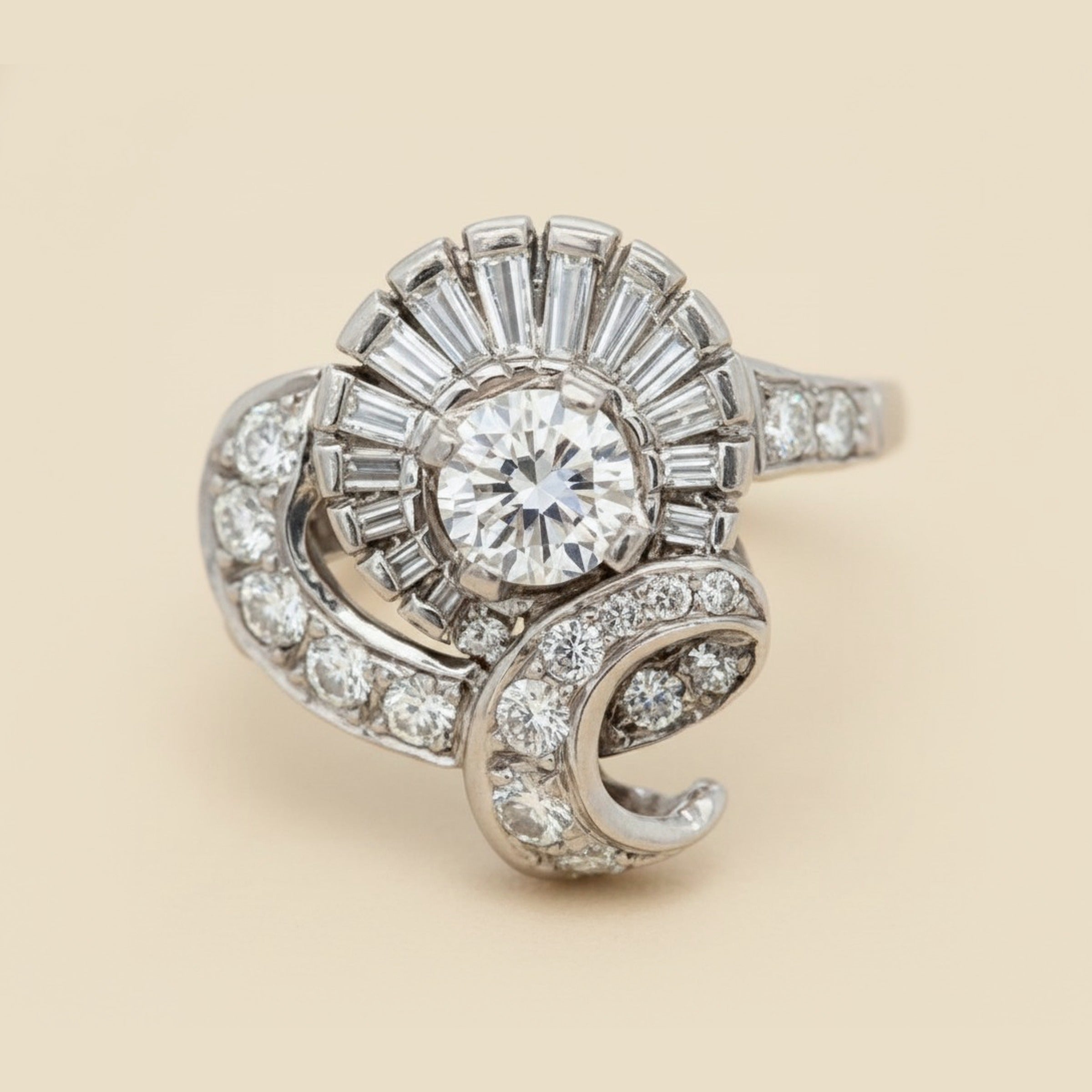 Platinum Diamond Cocktail Ring