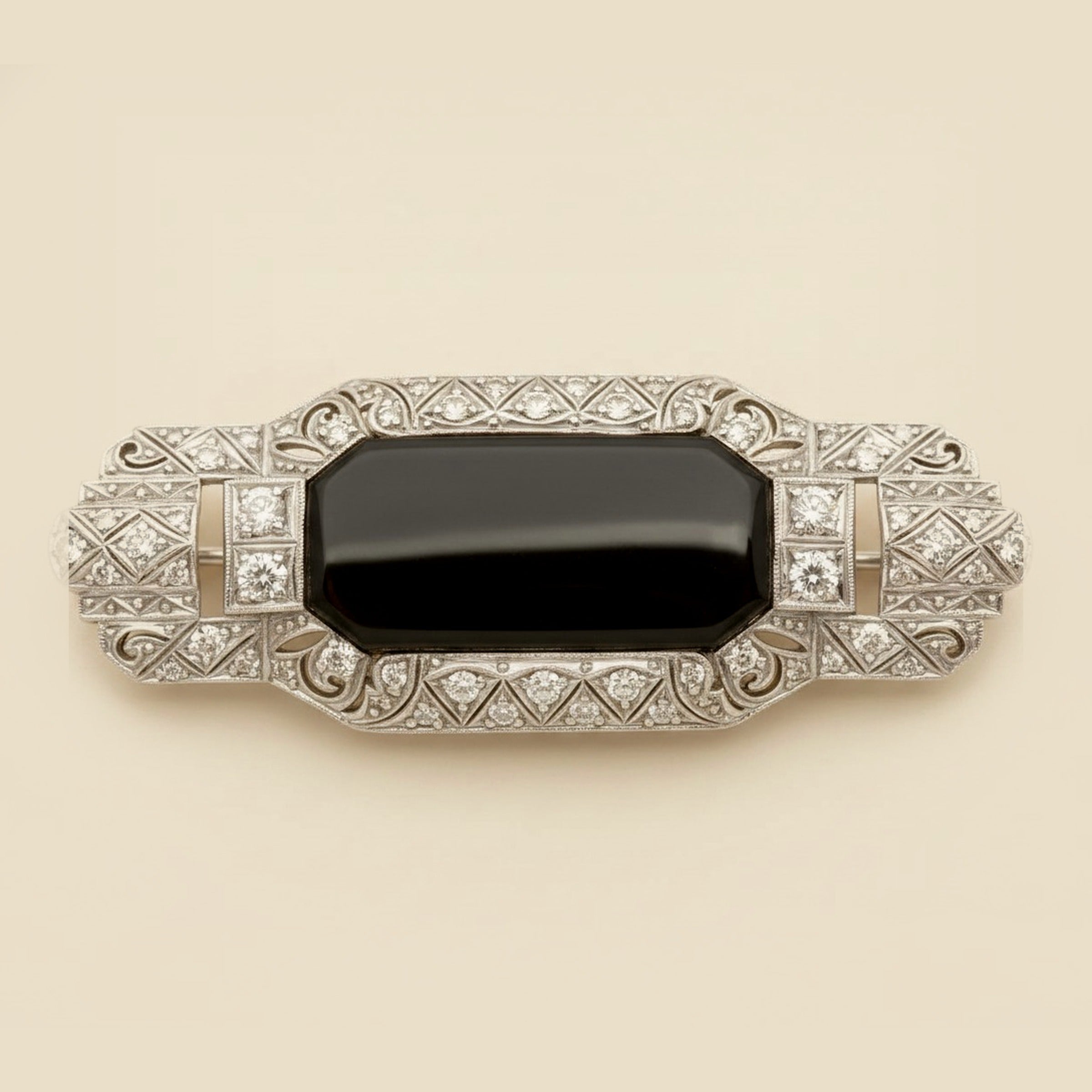 Platinum Diamond & Onyx Art Deco Pin/Brooch – Empire Diamond