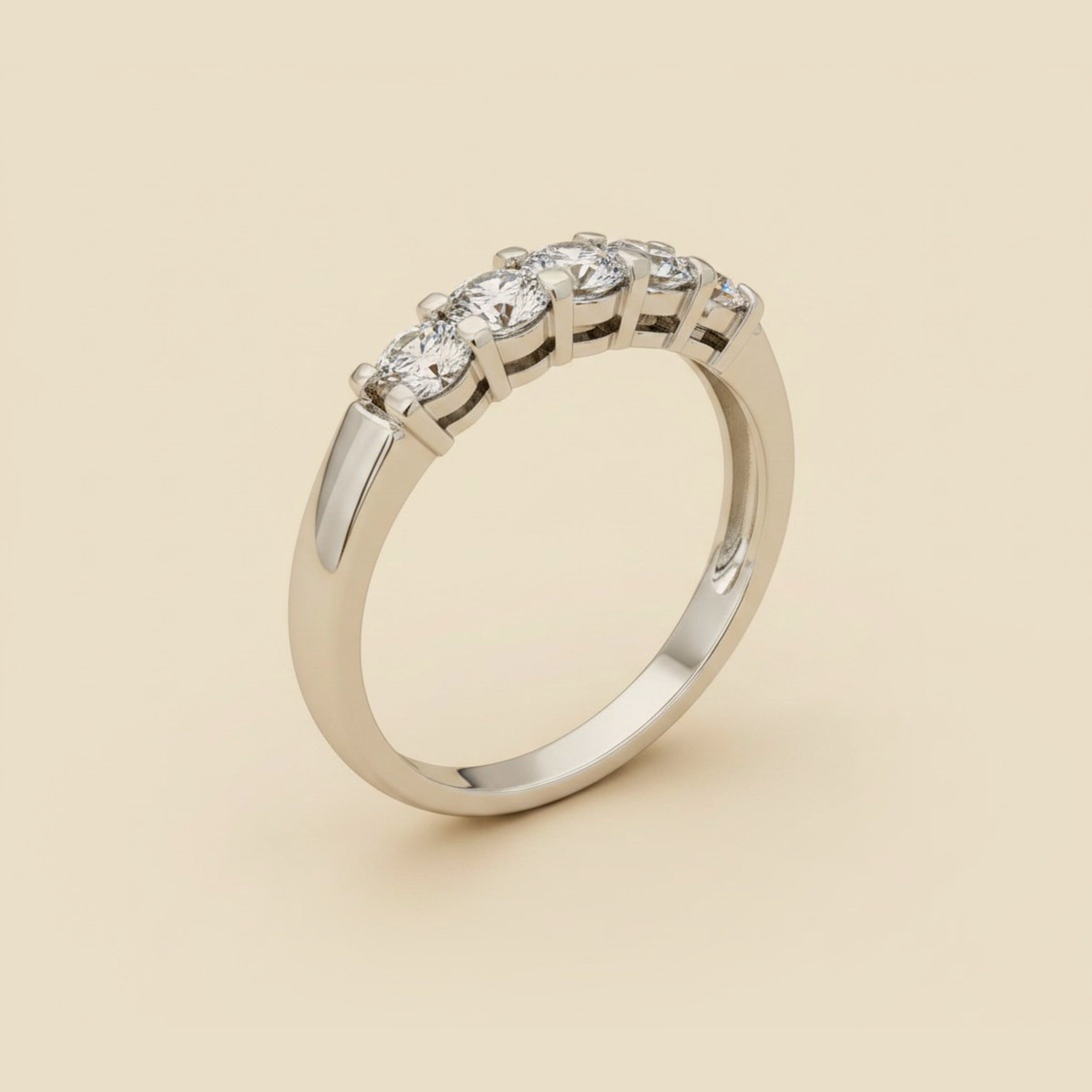 Platinum Gem Lock Diamond Wedding Band