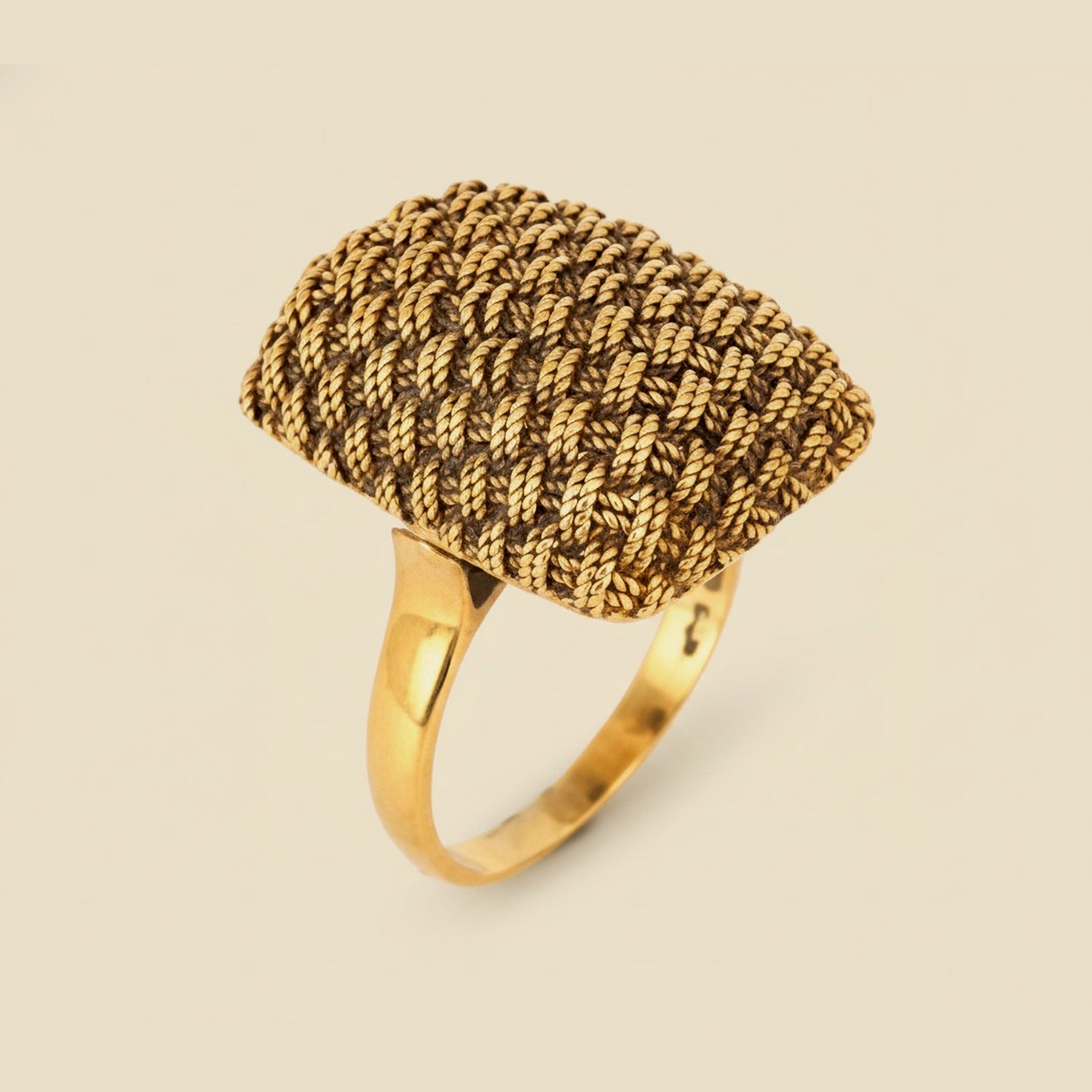 Rectangular Double Rope Braid Pillow Ring – Empire Diamond