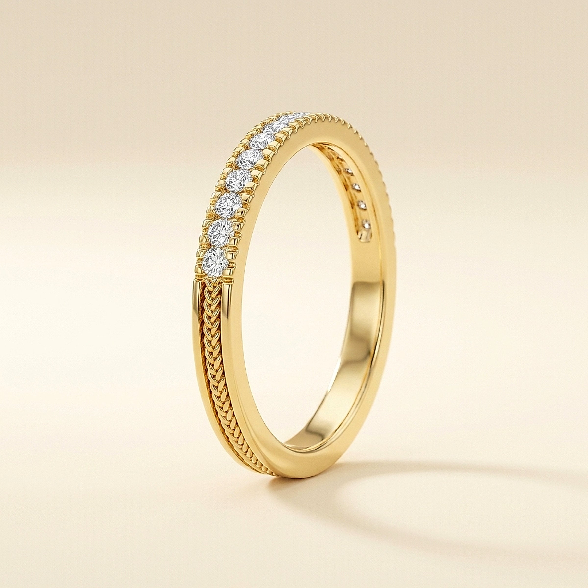 Hidalgo 18K Yellow Gold Diamond Stackable Band