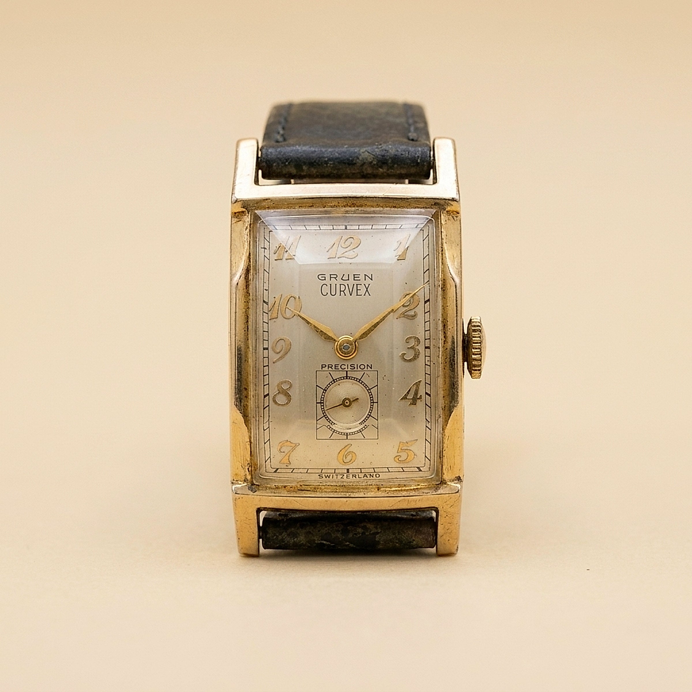 Gruen Curvex Precision 10K Gold-Filled Tank Watch