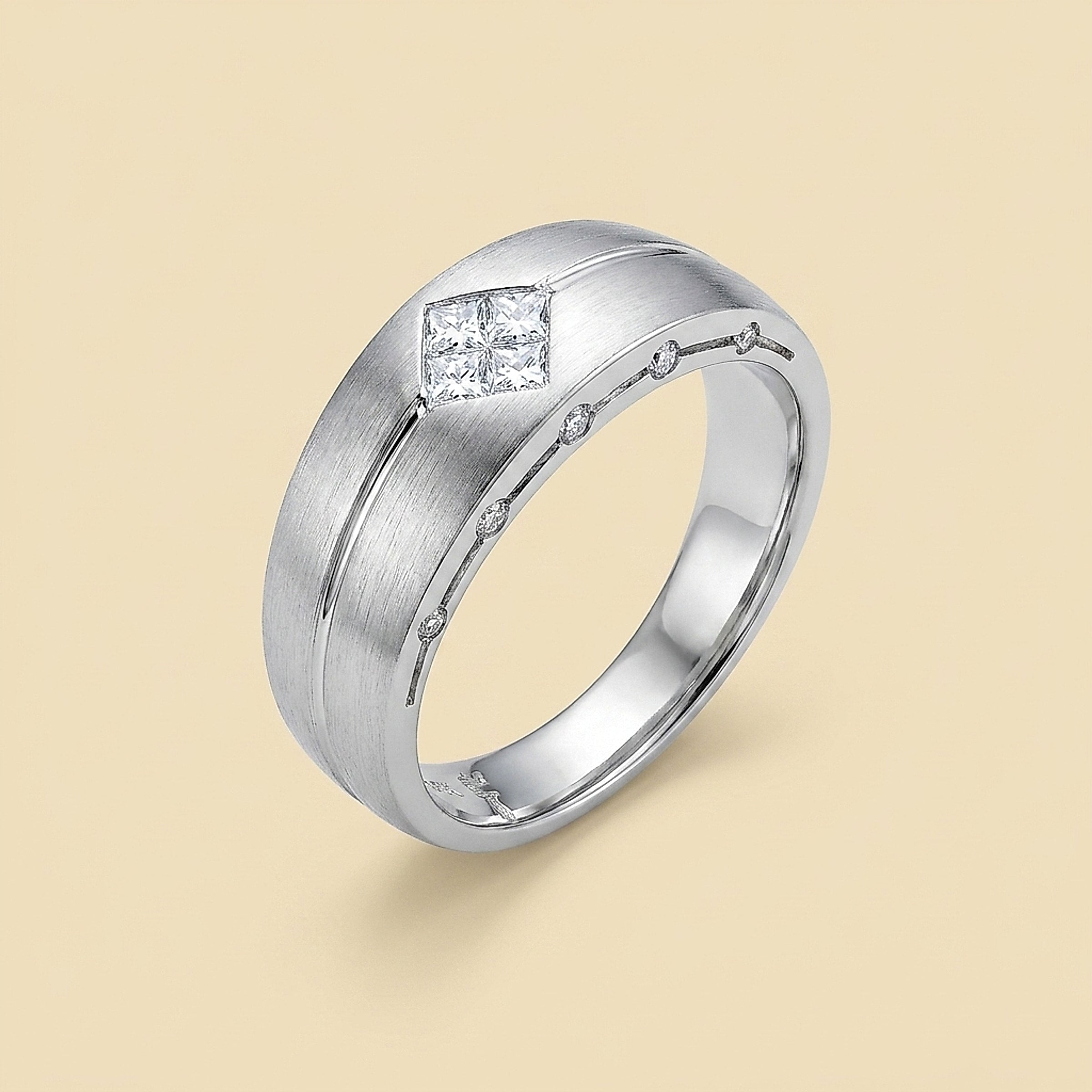 14K White Gold Diamond Band