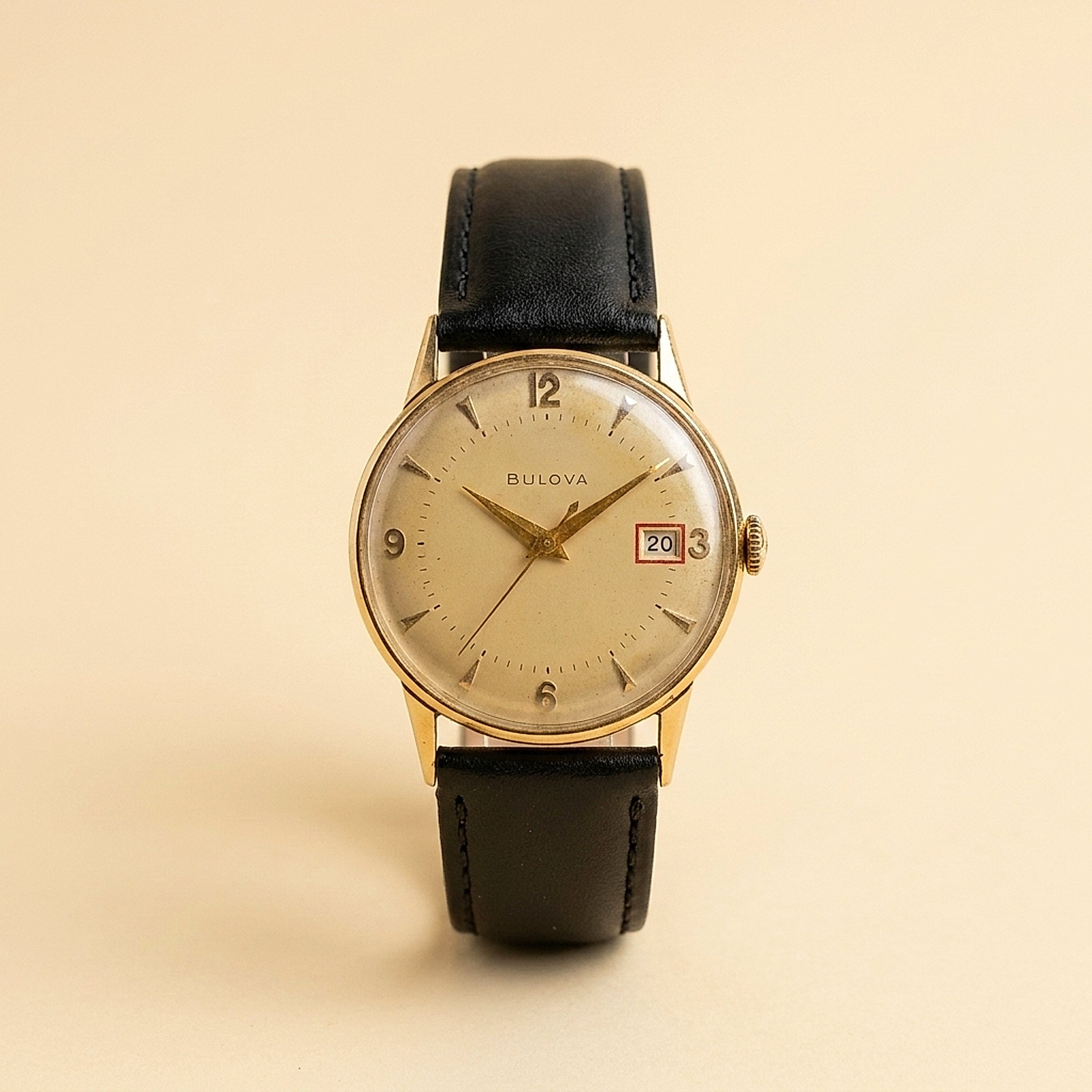 Bulova 10K Yellow Gold-Filled Calendar Wrist Watch, ca. 1952