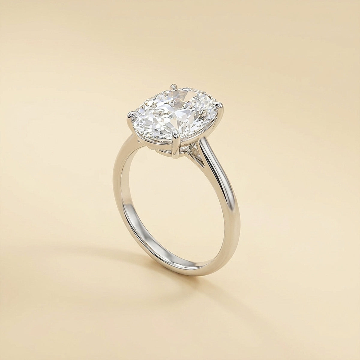6.38ct. Oval Diamond Platinum Solitaire Ring