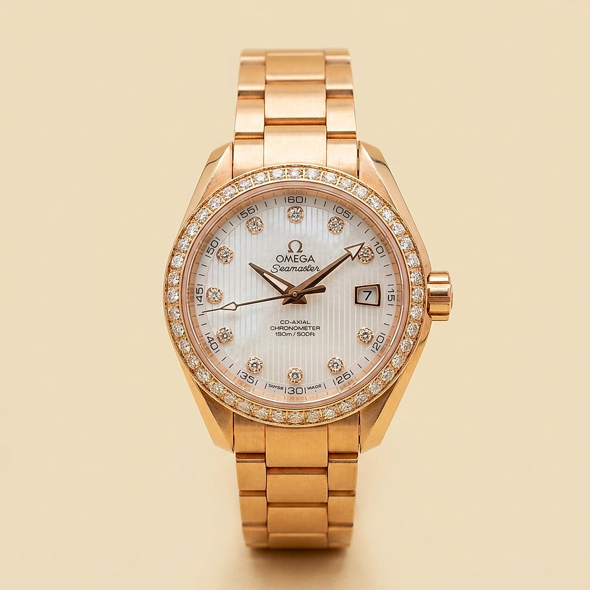 Omega Seamaster Aqua Terra 18K Yellow Gold and Diamond Watch