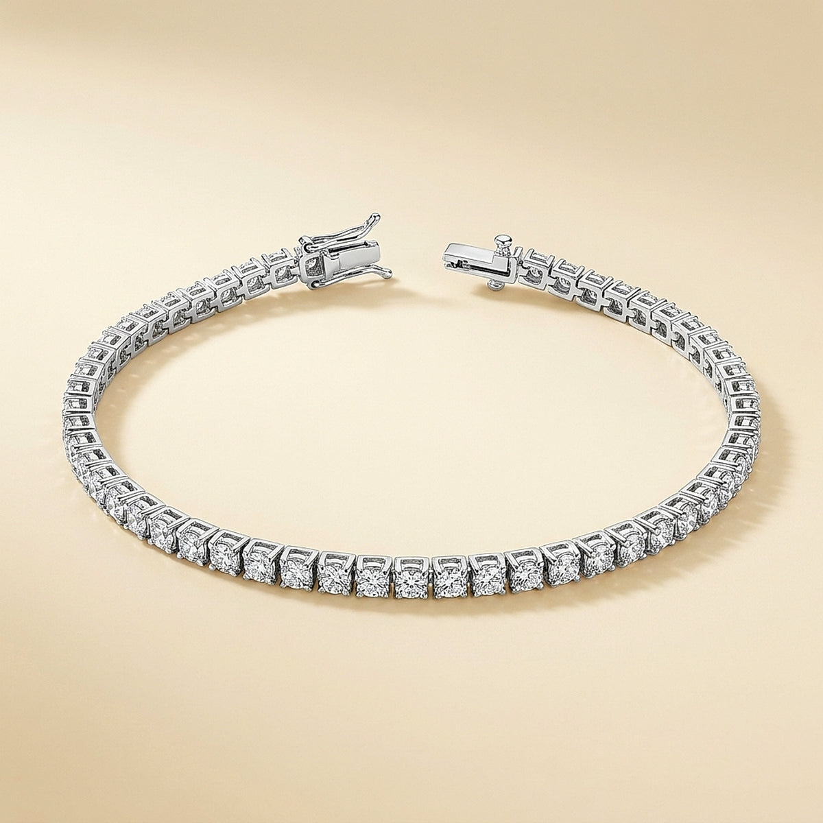 18K White Gold Diamond Line Bracelet